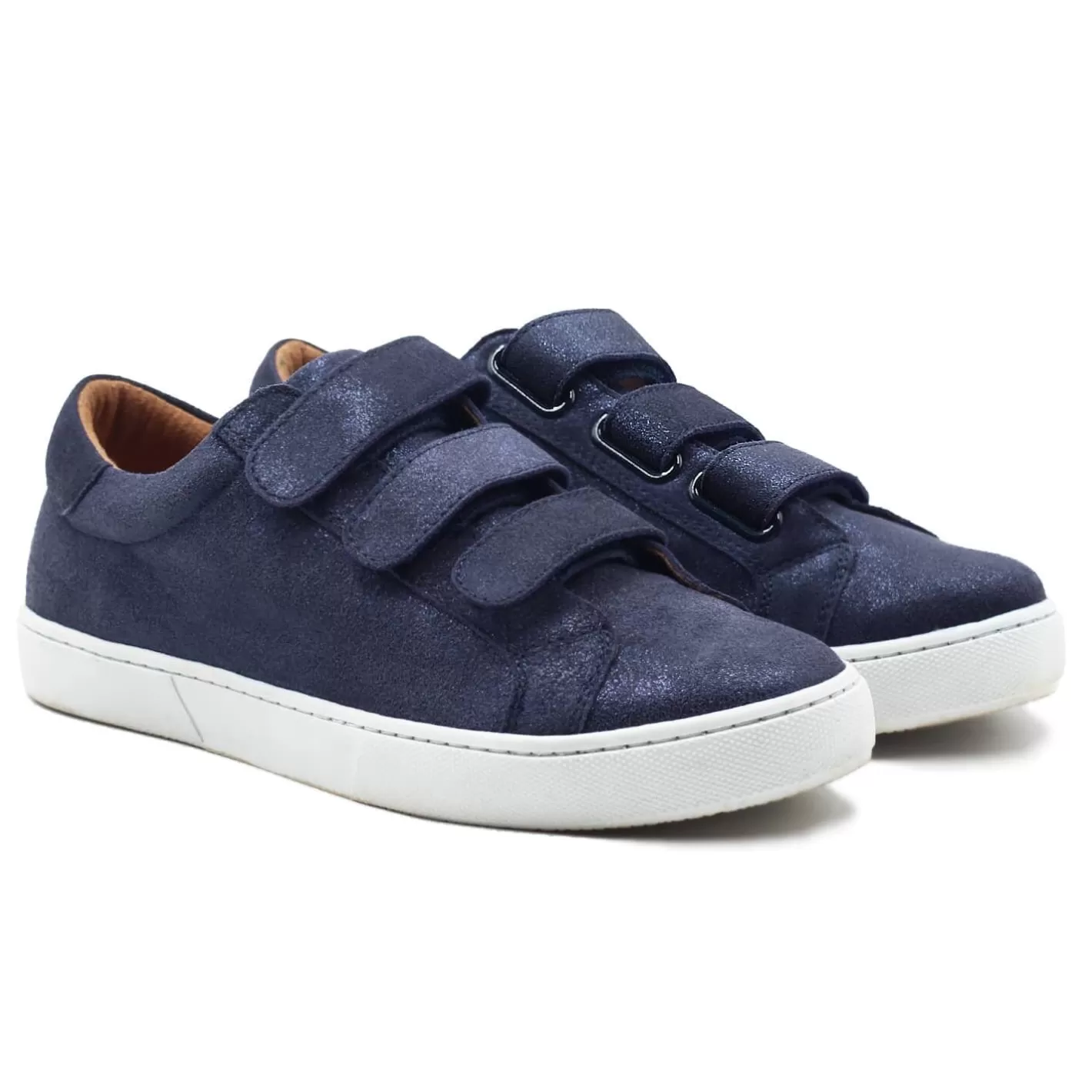 Baskets-JULES & JENN Baskets Scratch Cuir Metallise Bleu Bleu Marine