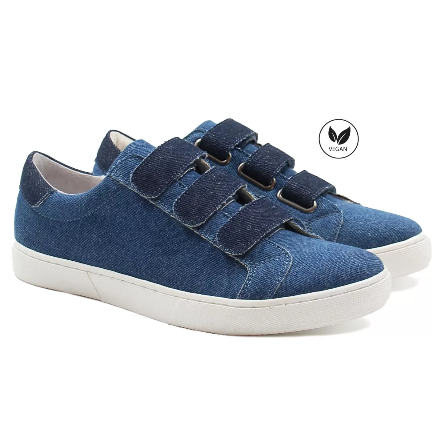 Baskets-JULES & JENN Baskets Scratch Toile De Jean Bleu Bleu Denim/Bleu