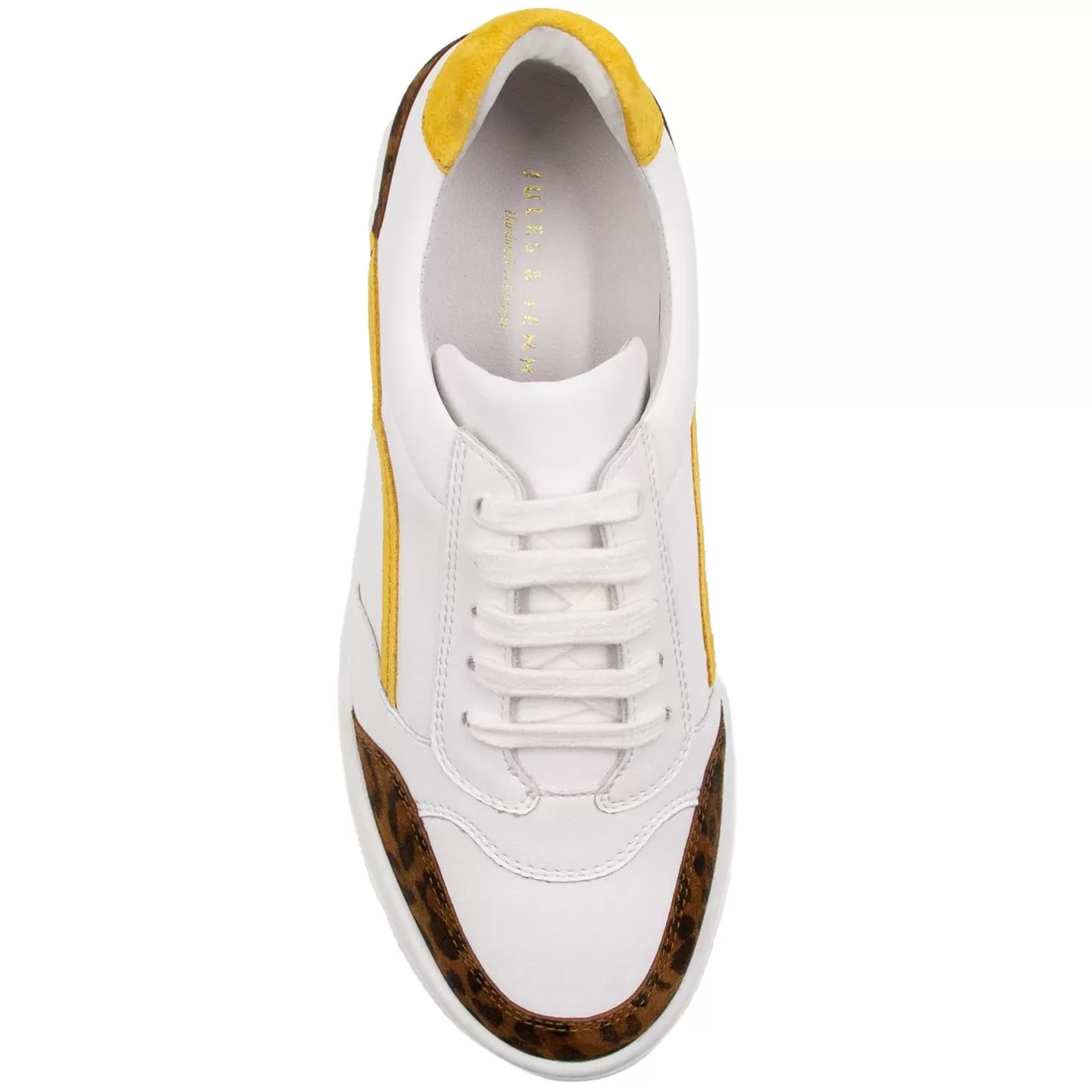 Baskets-JULES & JENN Baskets Vintage Cuir Blanc Leopard Blanc/Leopard