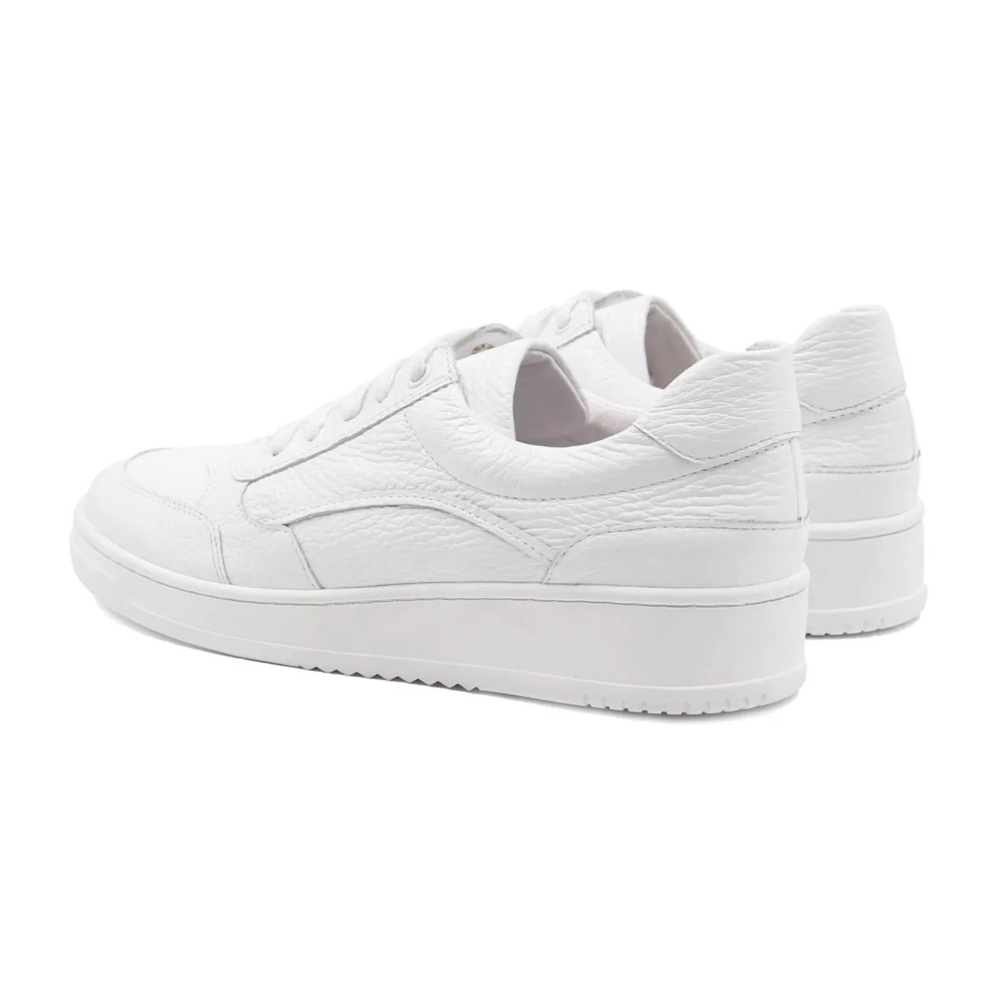 Baskets-JULES & JENN Baskets Vintage Cuir Graine Blanc