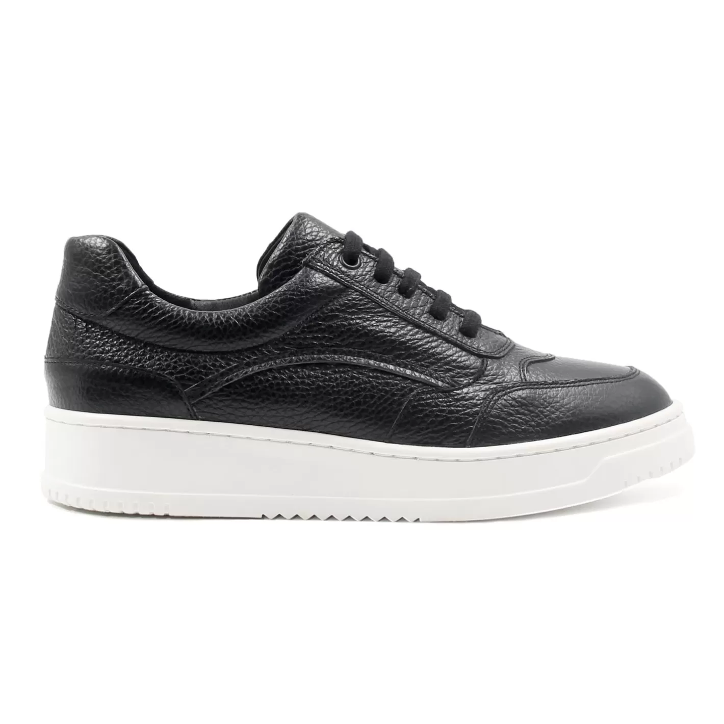 Baskets-JULES & JENN Baskets Vintage Cuir Graine Noir