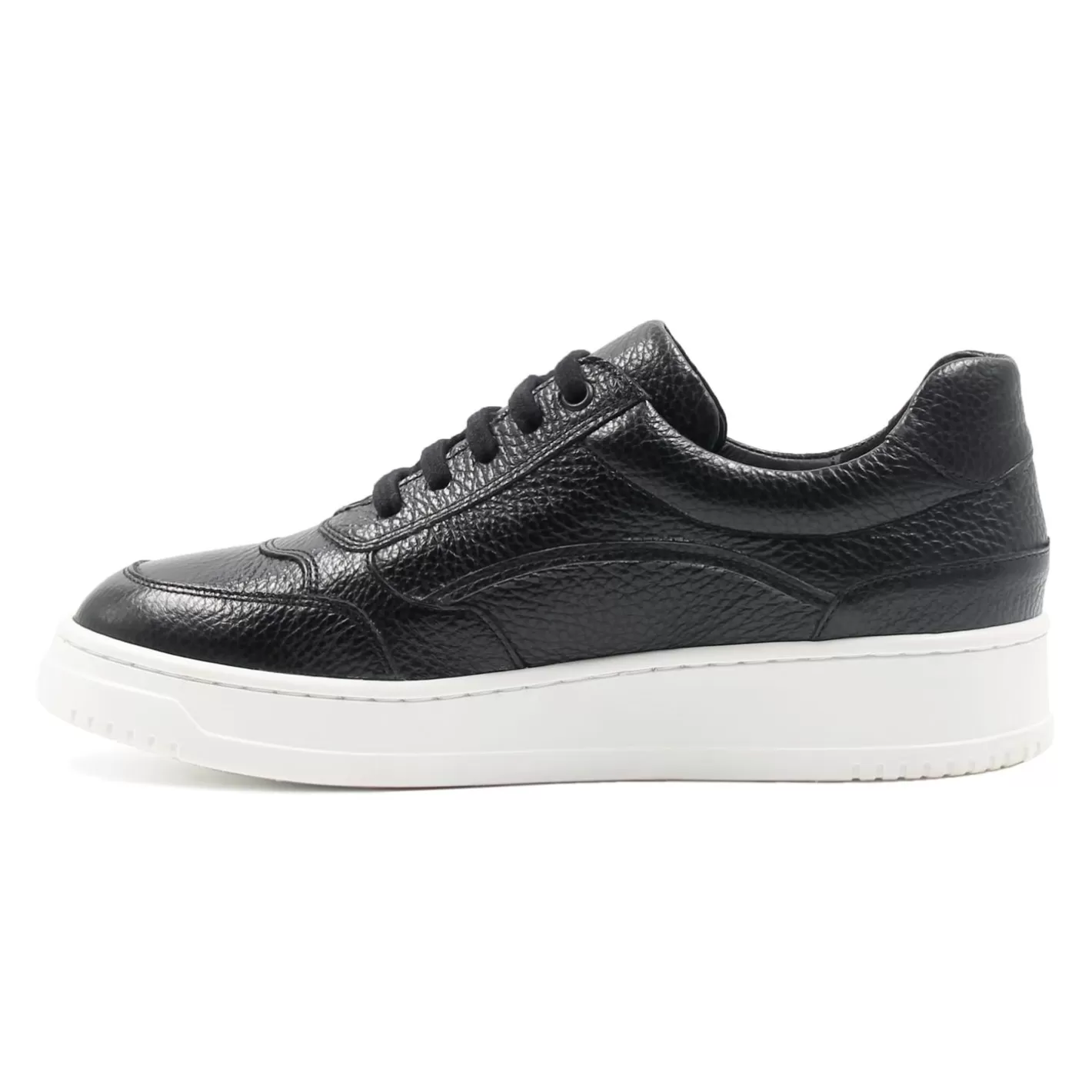 Baskets-JULES & JENN Baskets Vintage Cuir Graine Noir