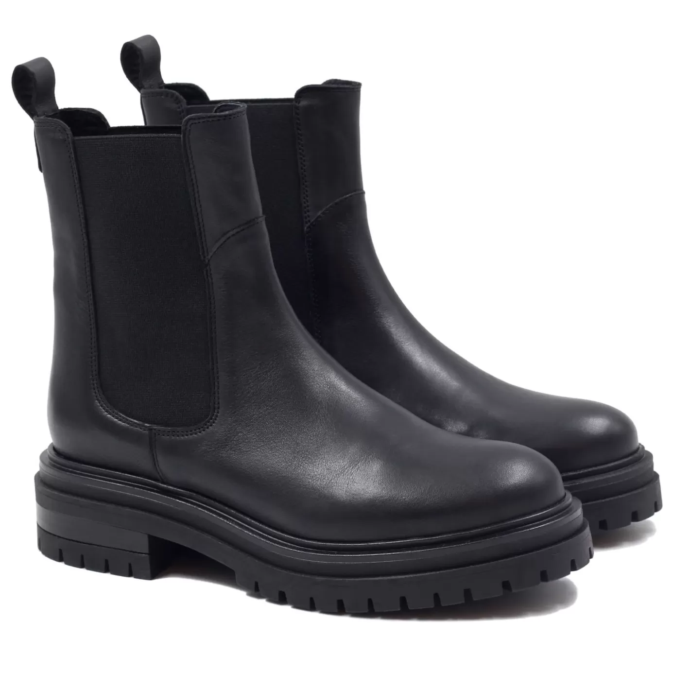 Bottines & Bottes-JULES & JENN Bottines Chelsea Crantees Cuir Noir
