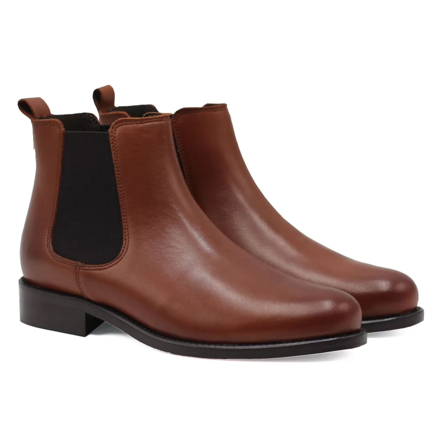 Bottines & Bottes-JULES & JENN Bottines Chelsea Cuir Camel