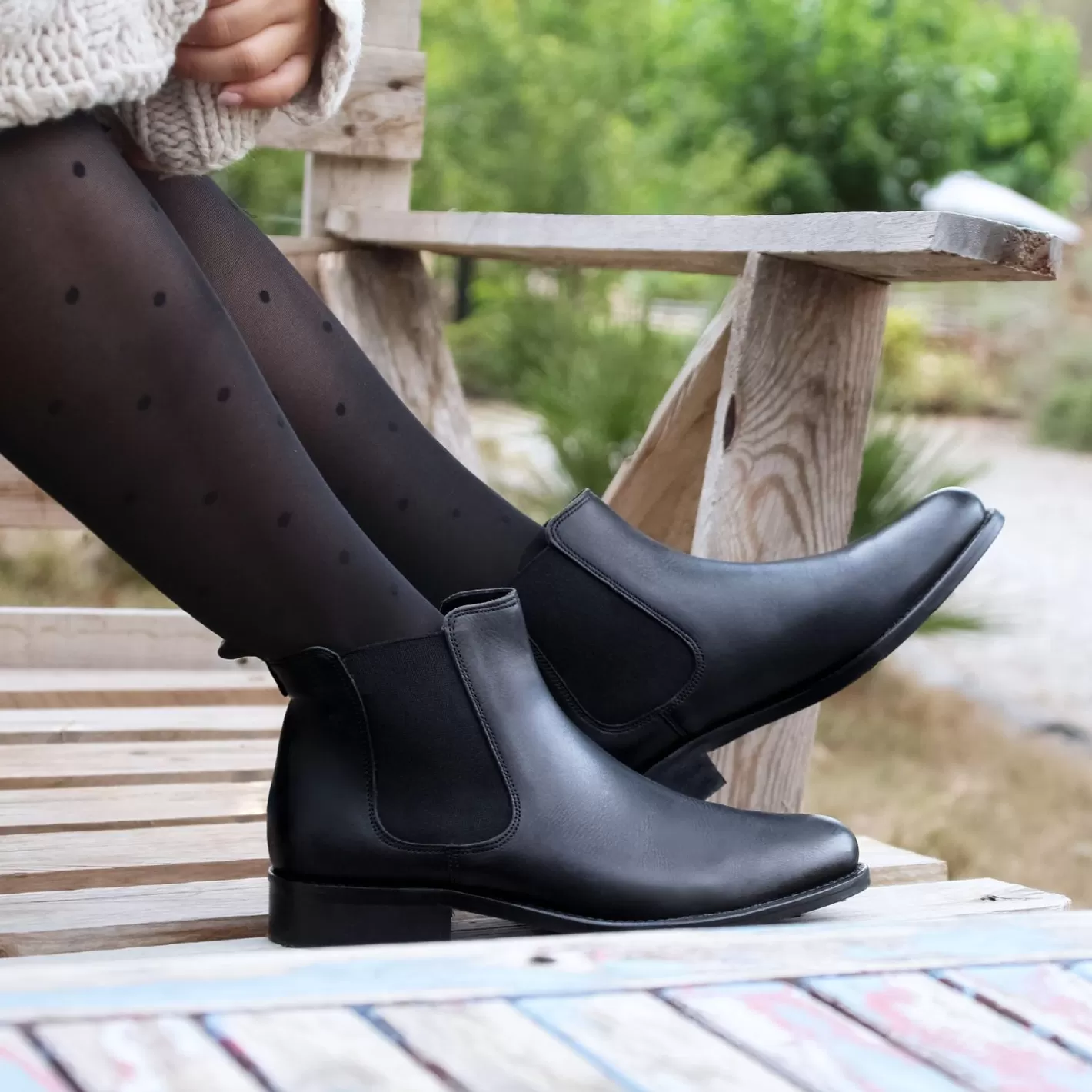 Bottines & Bottes-JULES & JENN Bottines Chelsea Cuir Noir