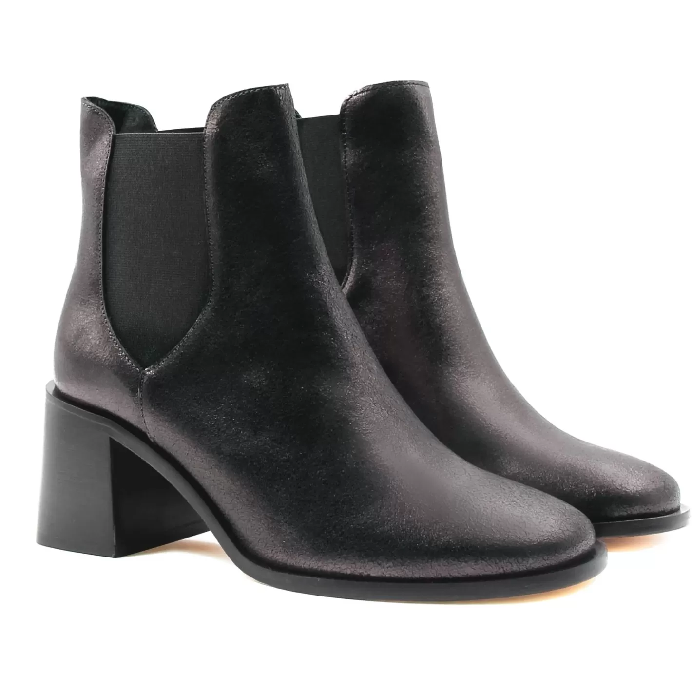 Bottines & Bottes-JULES & JENN Bottines Chelsea Talon Cuir Irise Noir