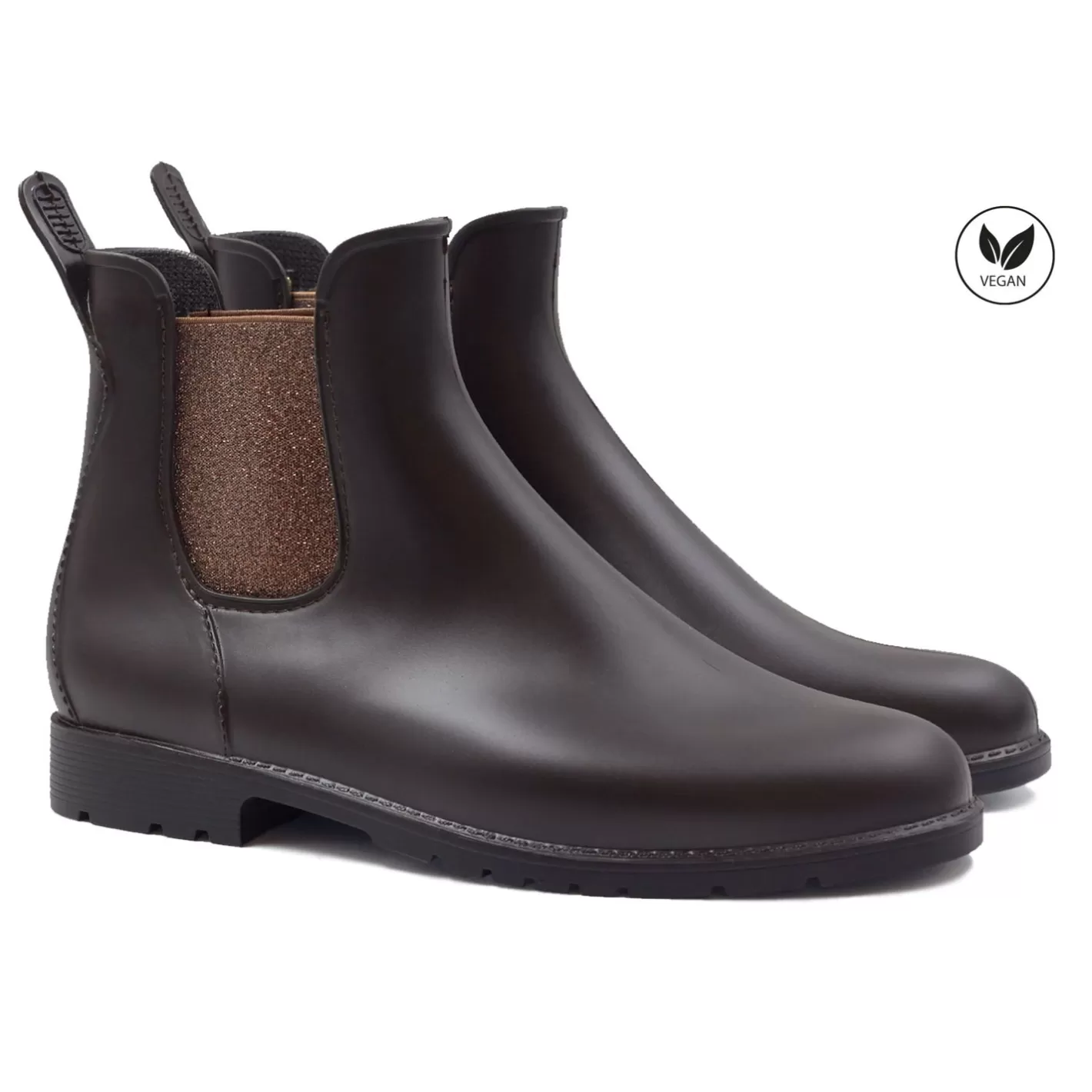 Bottines & Bottes-JULES & JENN Bottines De Pluie Marron Bronze Marron/Bronze