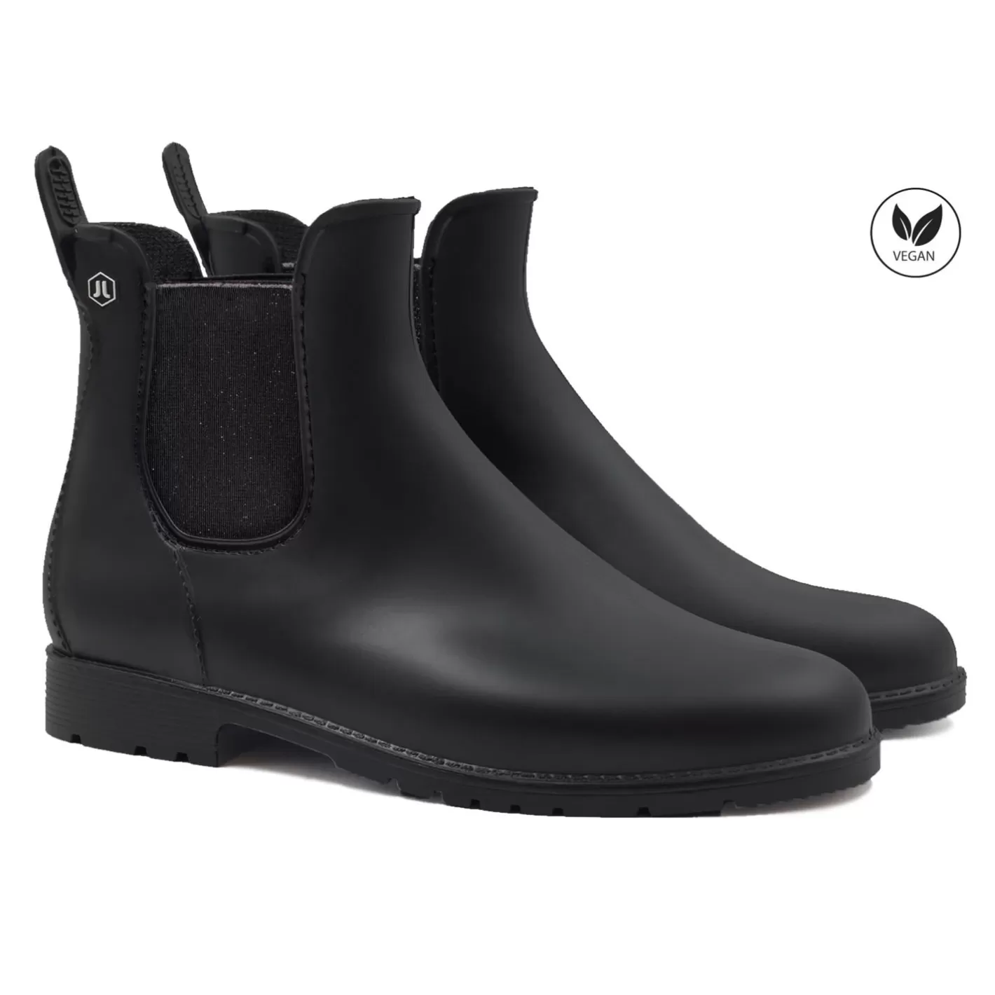 Bottines & Bottes-JULES & JENN Bottines De Pluie Noir Argente Noir/Gris