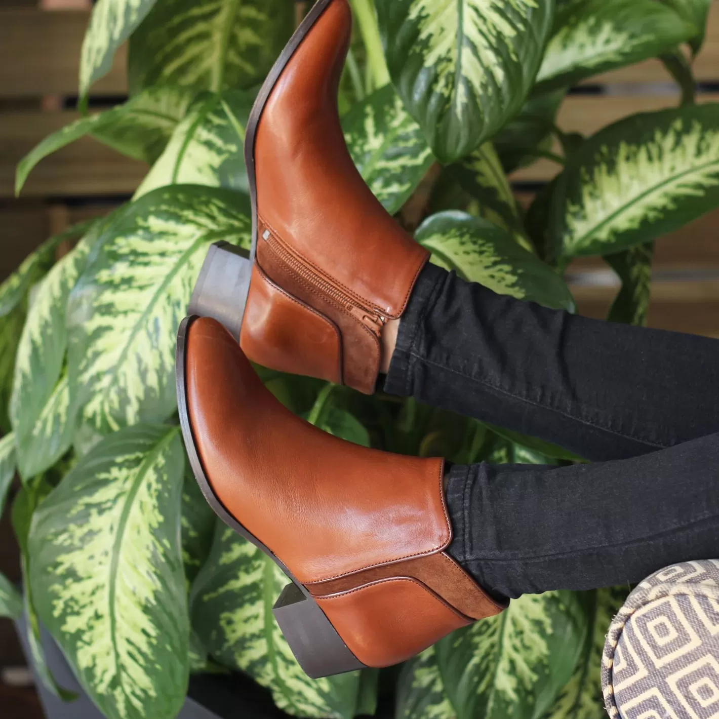 Bottines & Bottes-JULES & JENN Bottines Moyen Talon Cuir Camel