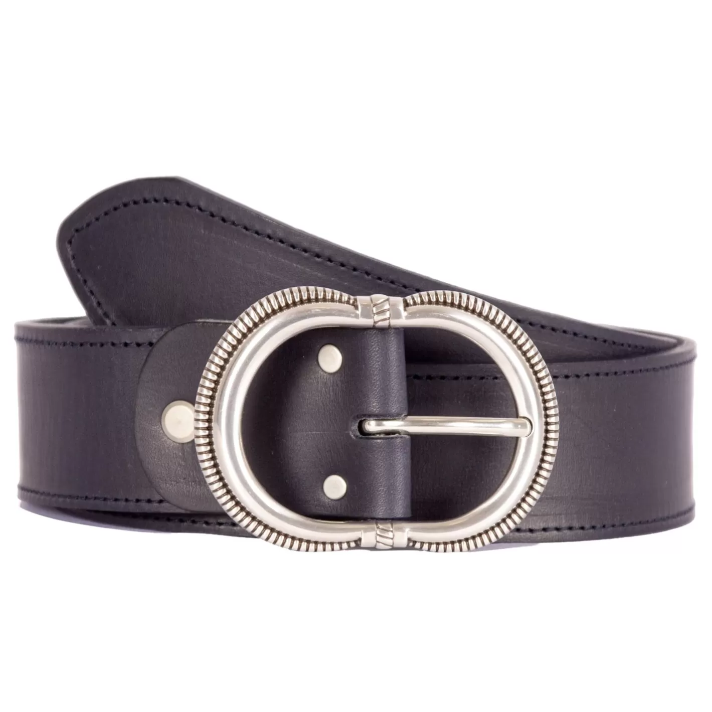 Ceintures-JULES & JENN Ceinture Camargue Cuir Bleu