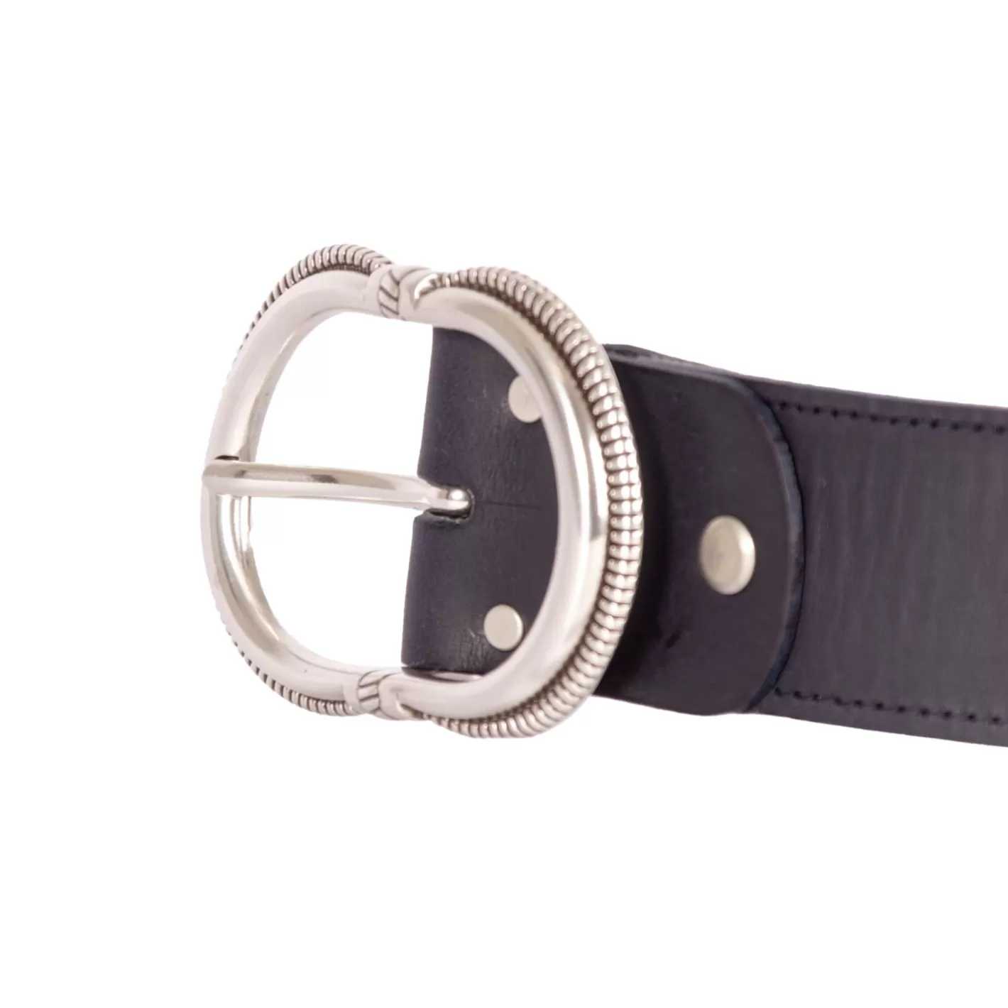 Ceintures-JULES & JENN Ceinture Camargue Cuir Bleu