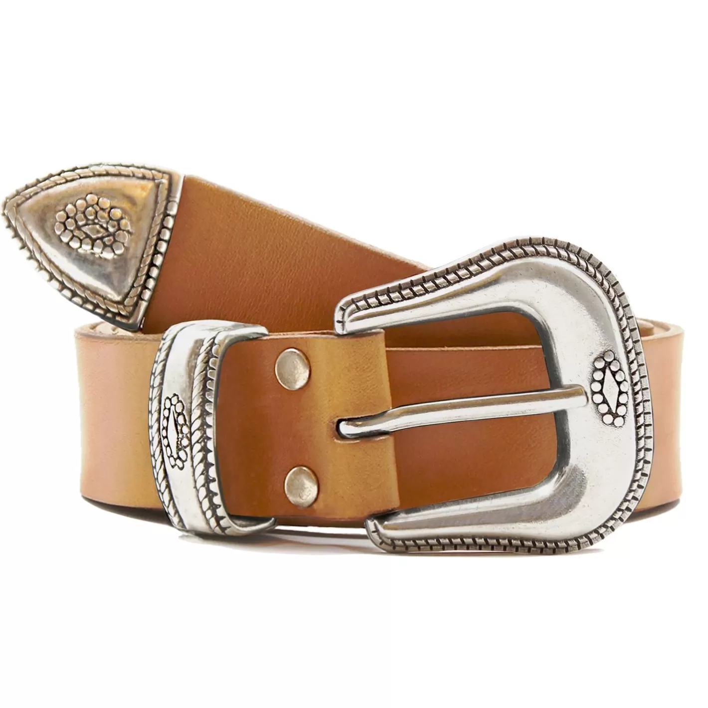 Ceintures-JULES & JENN Ceinture Far West Cuir Camel