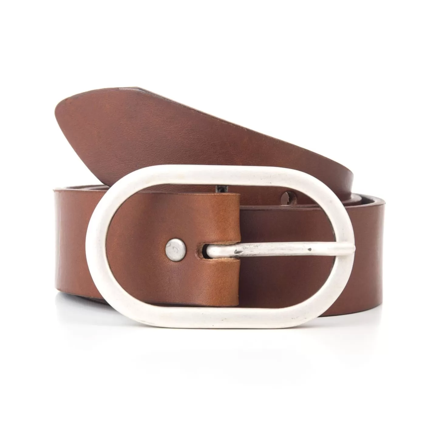 Ceintures-JULES & JENN Ceinture Large Cuir Marron Cognac