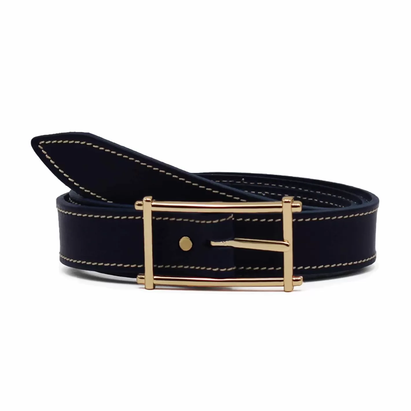 Ceintures-JULES & JENN Ceinture Mademoiselle Cuir Bleu