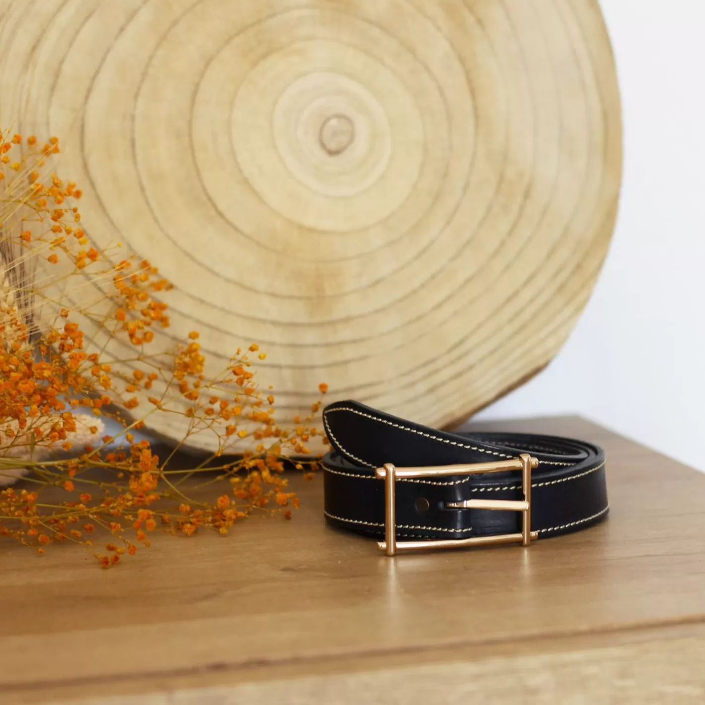 Ceintures-JULES & JENN Ceinture Mademoiselle Cuir Noir