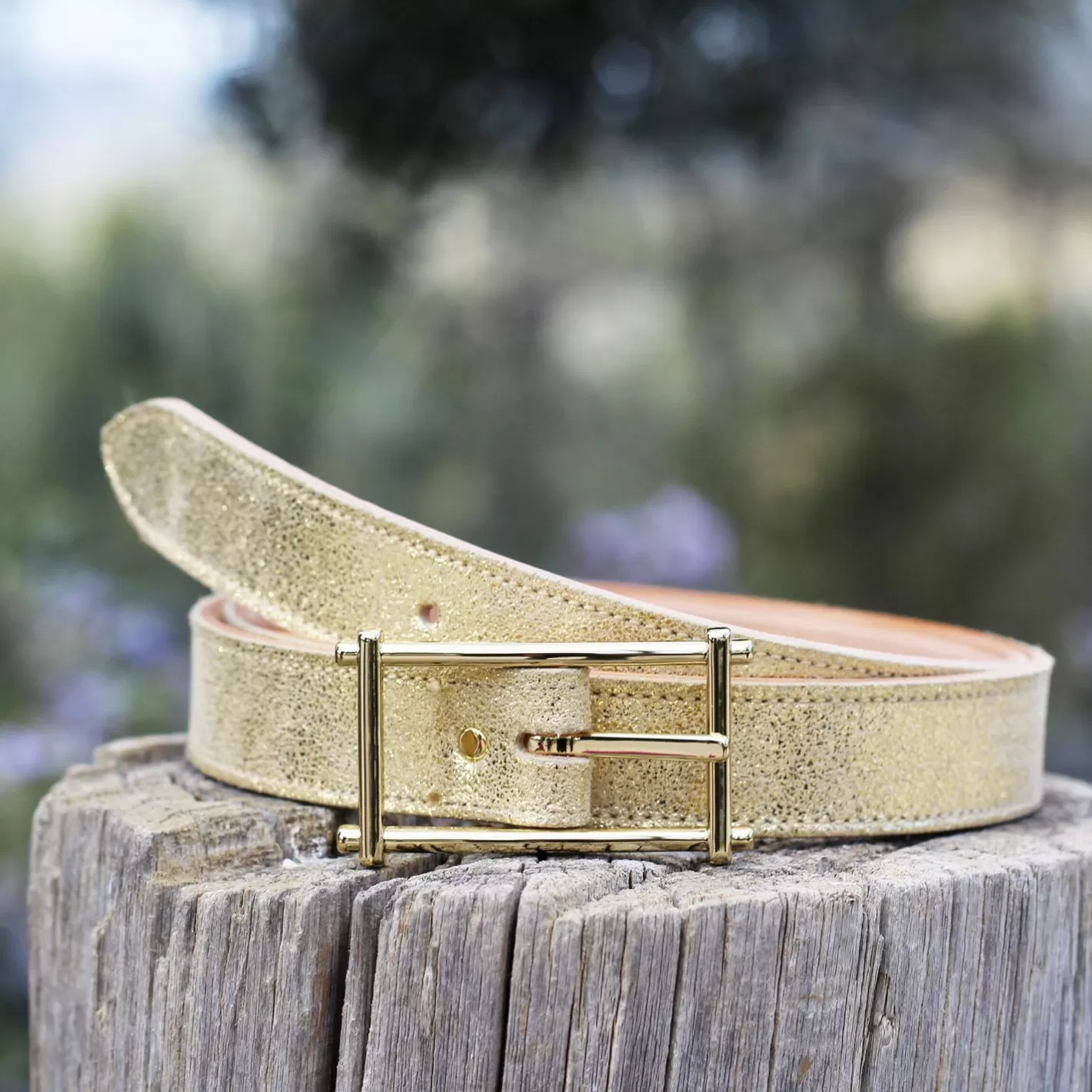 Ceintures-JULES & JENN Ceinture Mademoiselle Cuir Dore