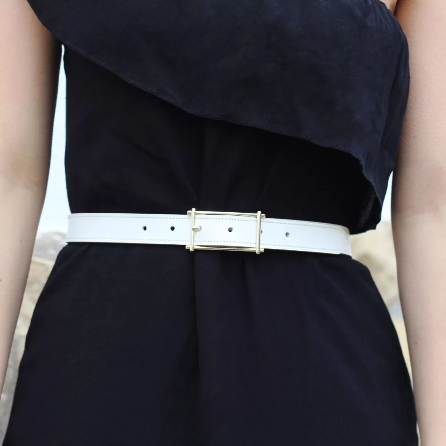 Ceintures-JULES & JENN Ceinture Mademoiselle Cuir Blanc