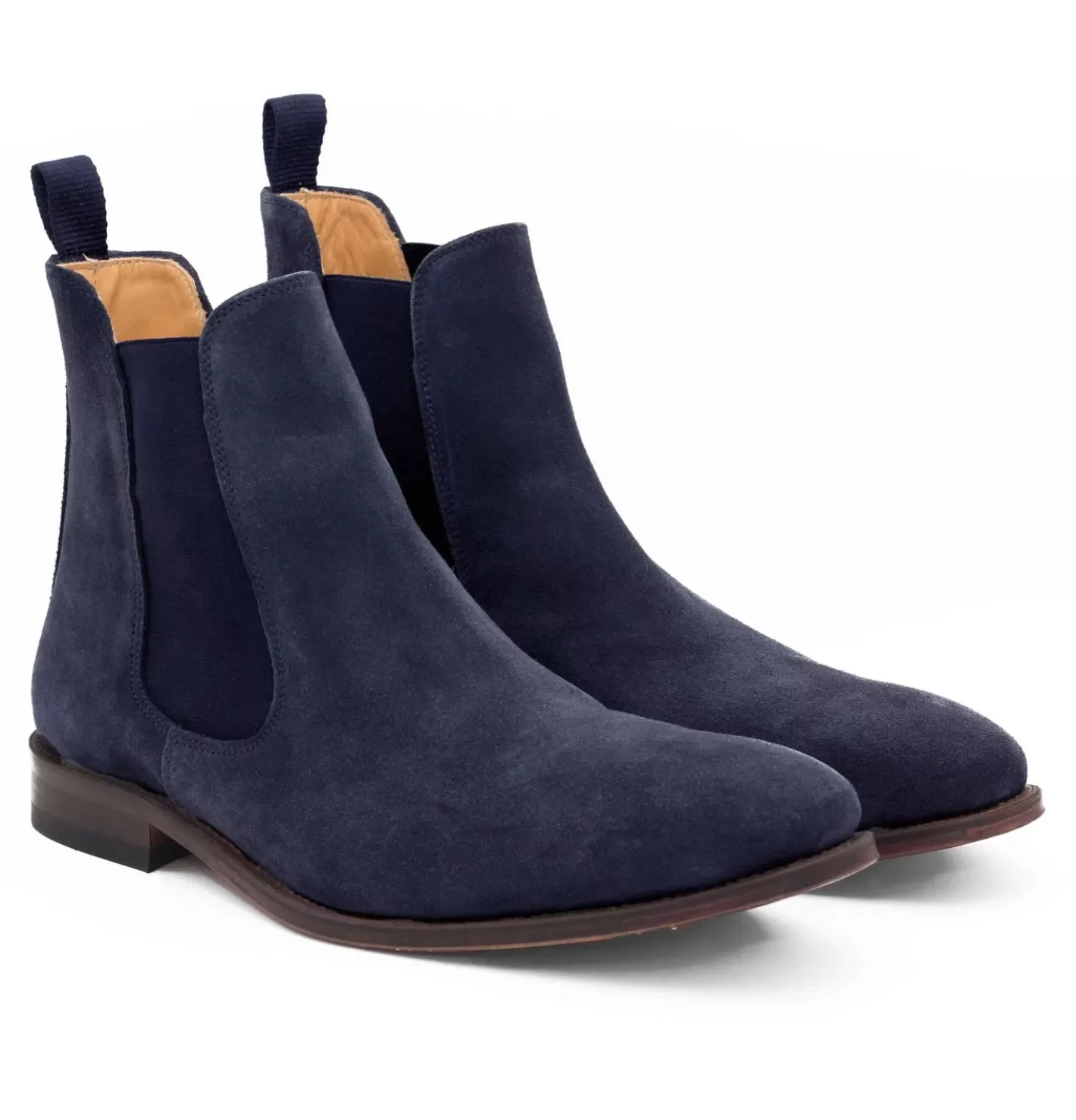 Boots-JULES & JENN Chelsea Boots Cuir Daim Marine Bleu