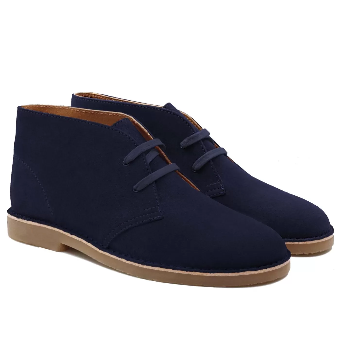 Boots-JULES & JENN Chukka Boots Cuir Daim Bleu Bleu Marine
