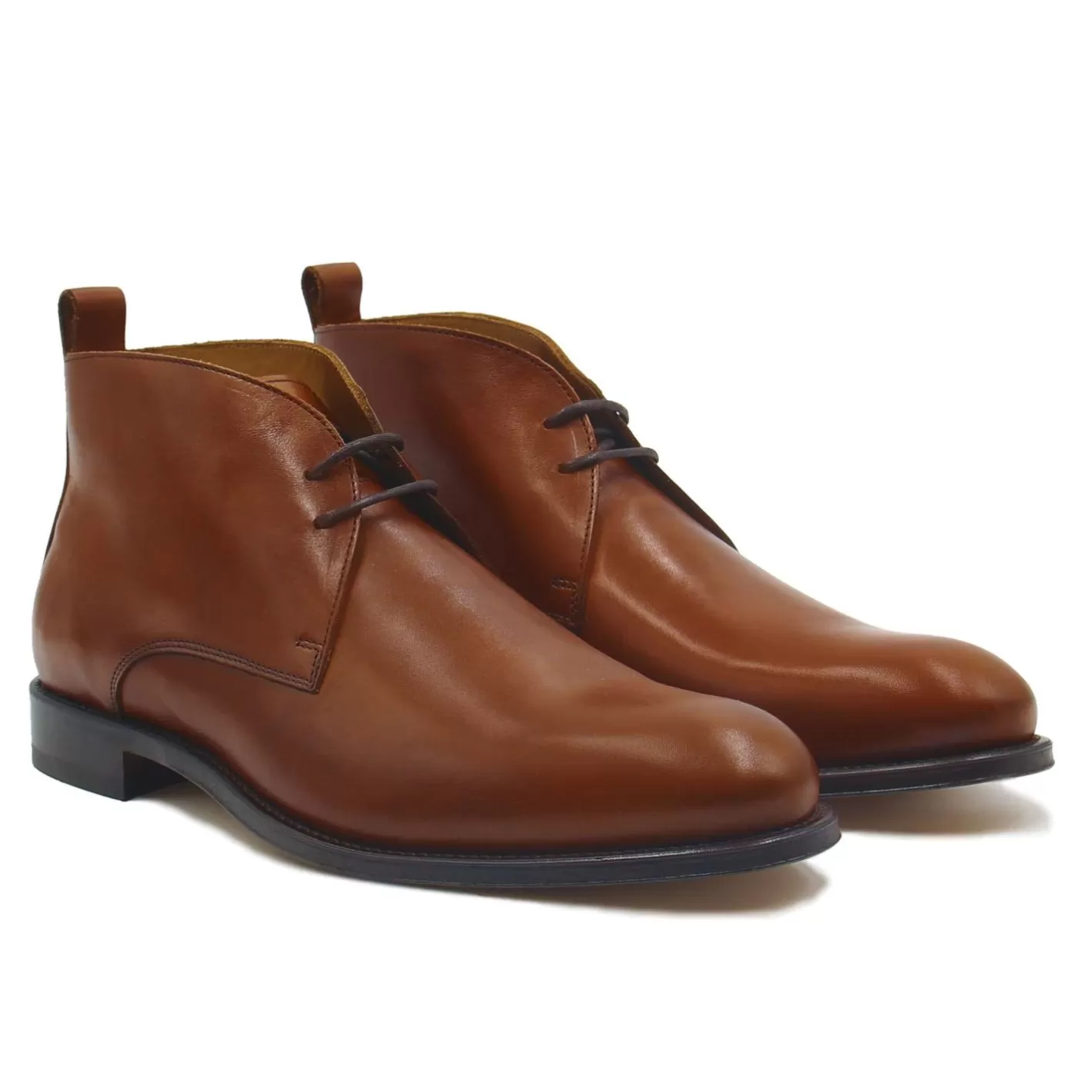 Boots-JULES & JENN Desert Boots Cuir Cognac