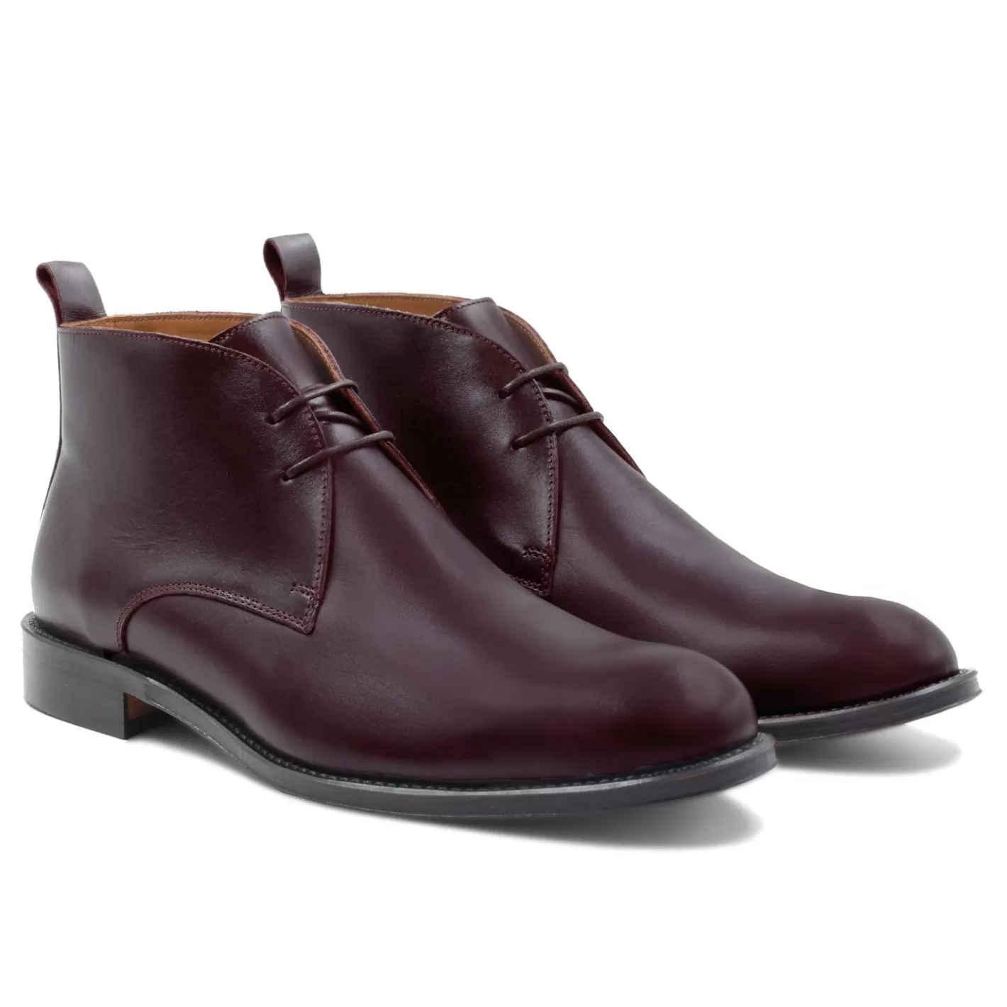 Boots-JULES & JENN Desert Boots Cuir Bordeaux
