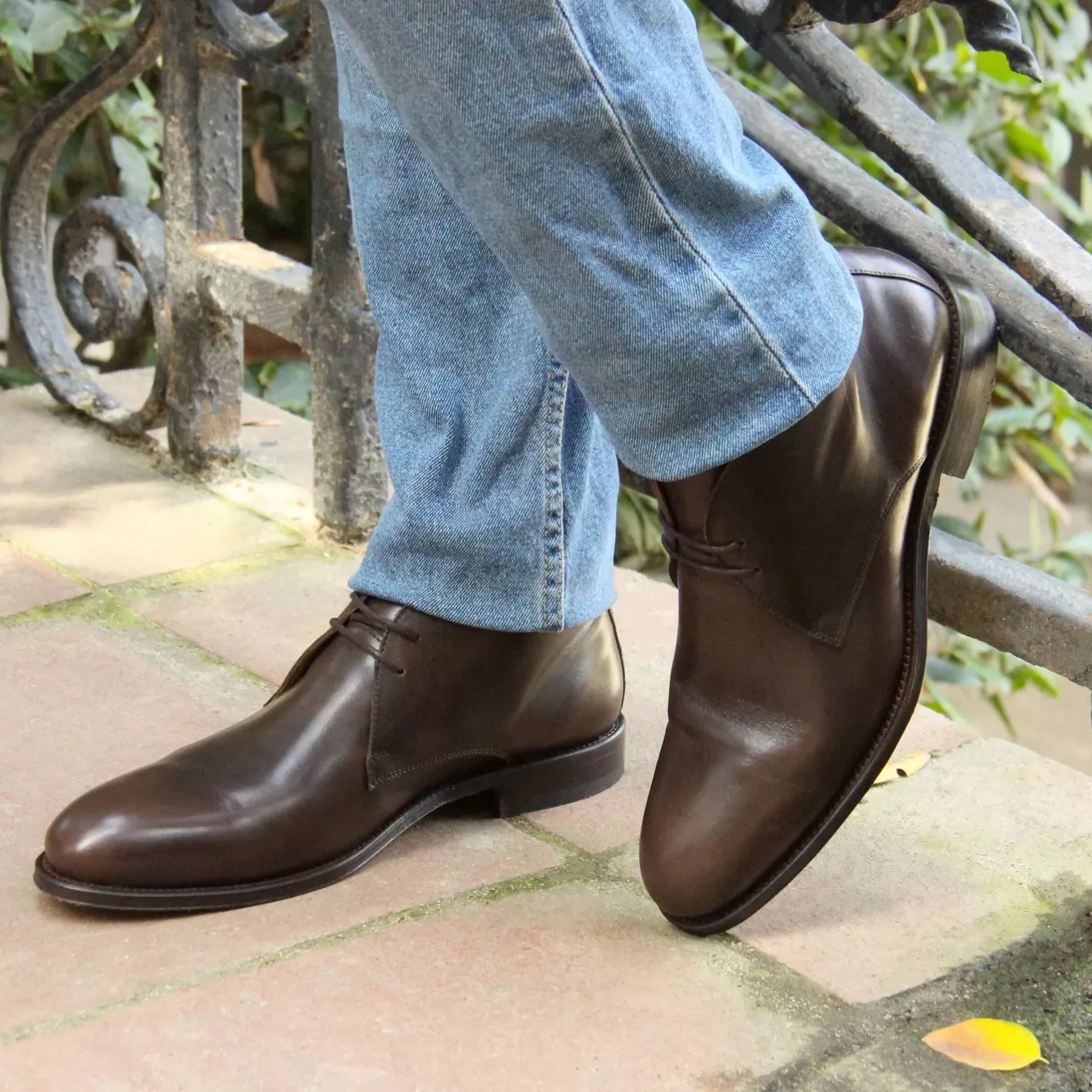 Boots-JULES & JENN Desert Boots Cuir Marron
