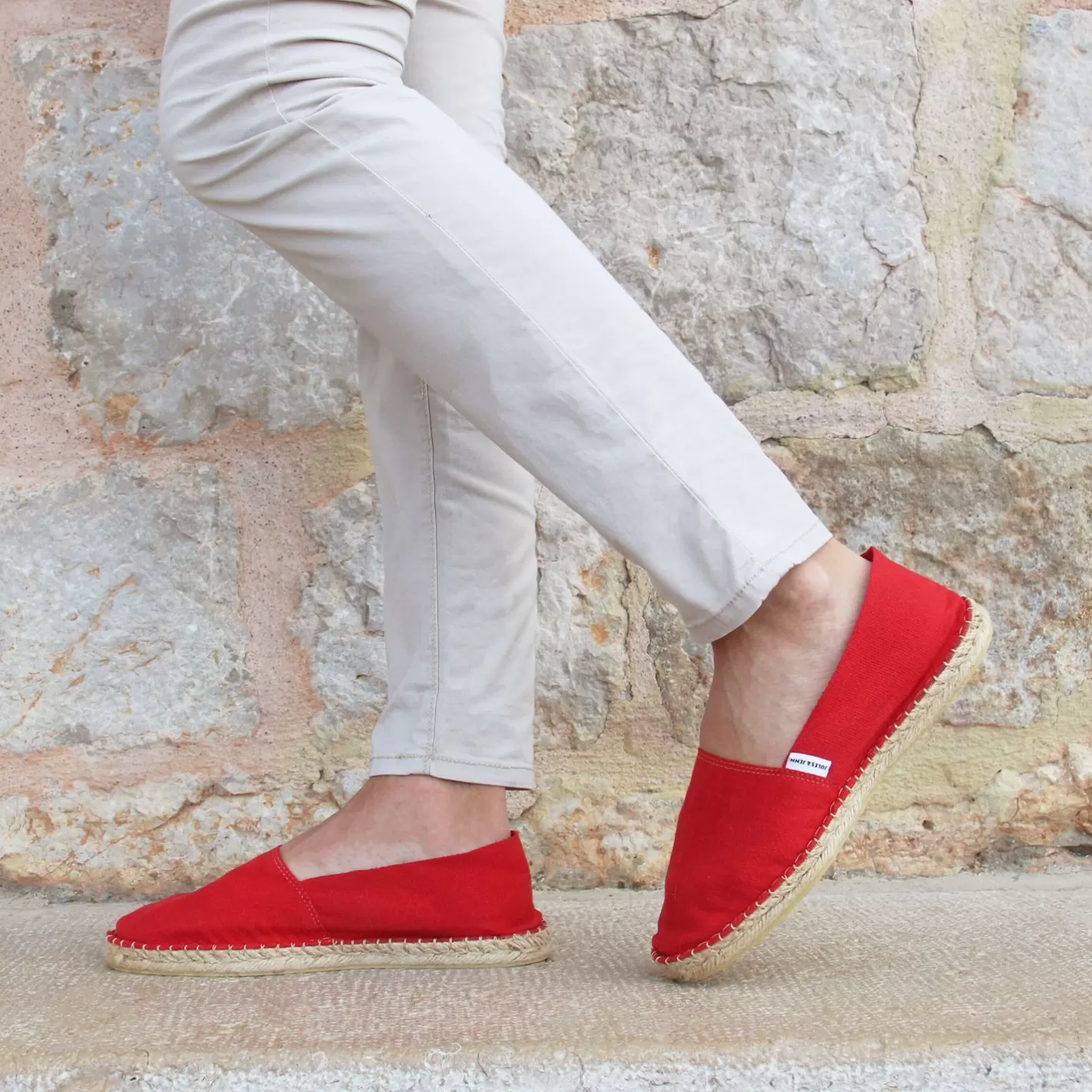 Espadrilles-JULES & JENN Espadrilles Toile Coton Rouge