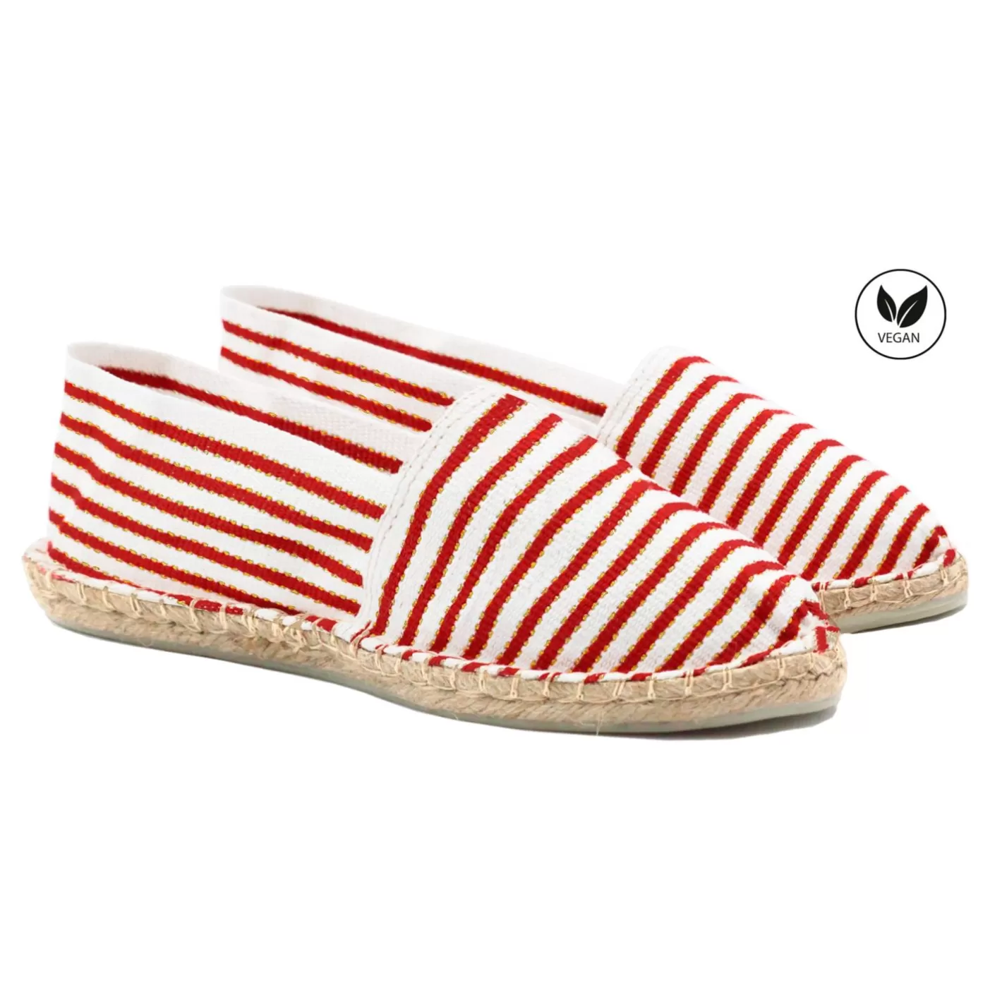 Espadrilles-JULES & JENN Espadrilles Toile Coton Rouge & Dore Rouge/Dore