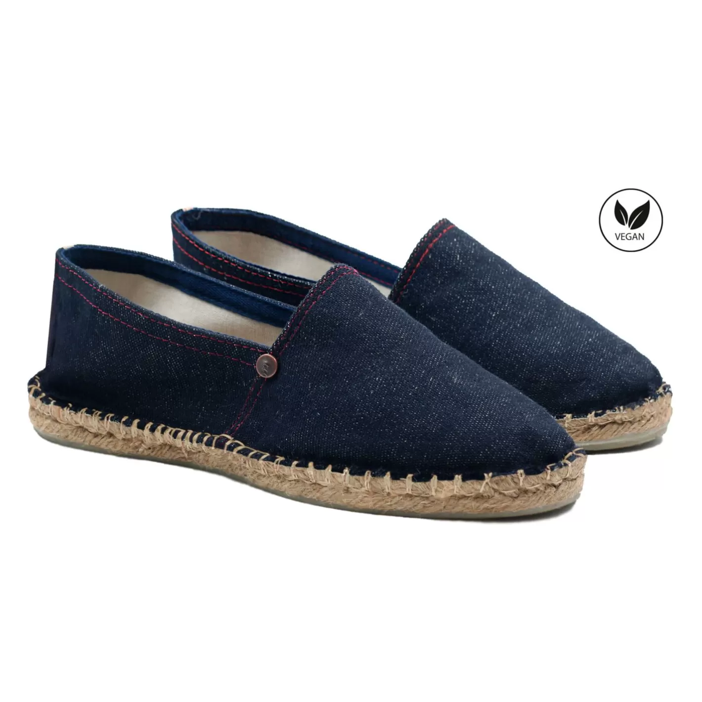 Espadrilles-JULES & JENN Espadrilles Toile Jean En Chanvre Bleu Bleu/Rouge