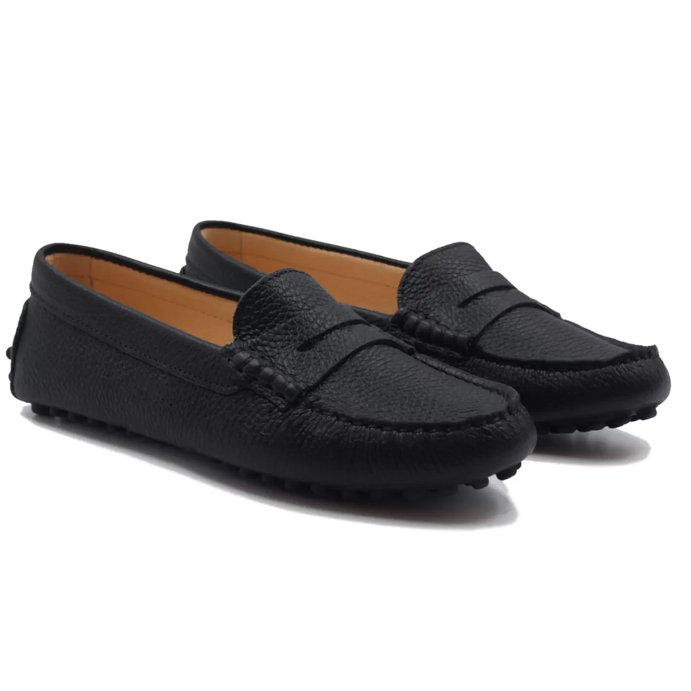 Mocassins & Derbies-JULES & JENN Mocassins Cuir Graine Noir
