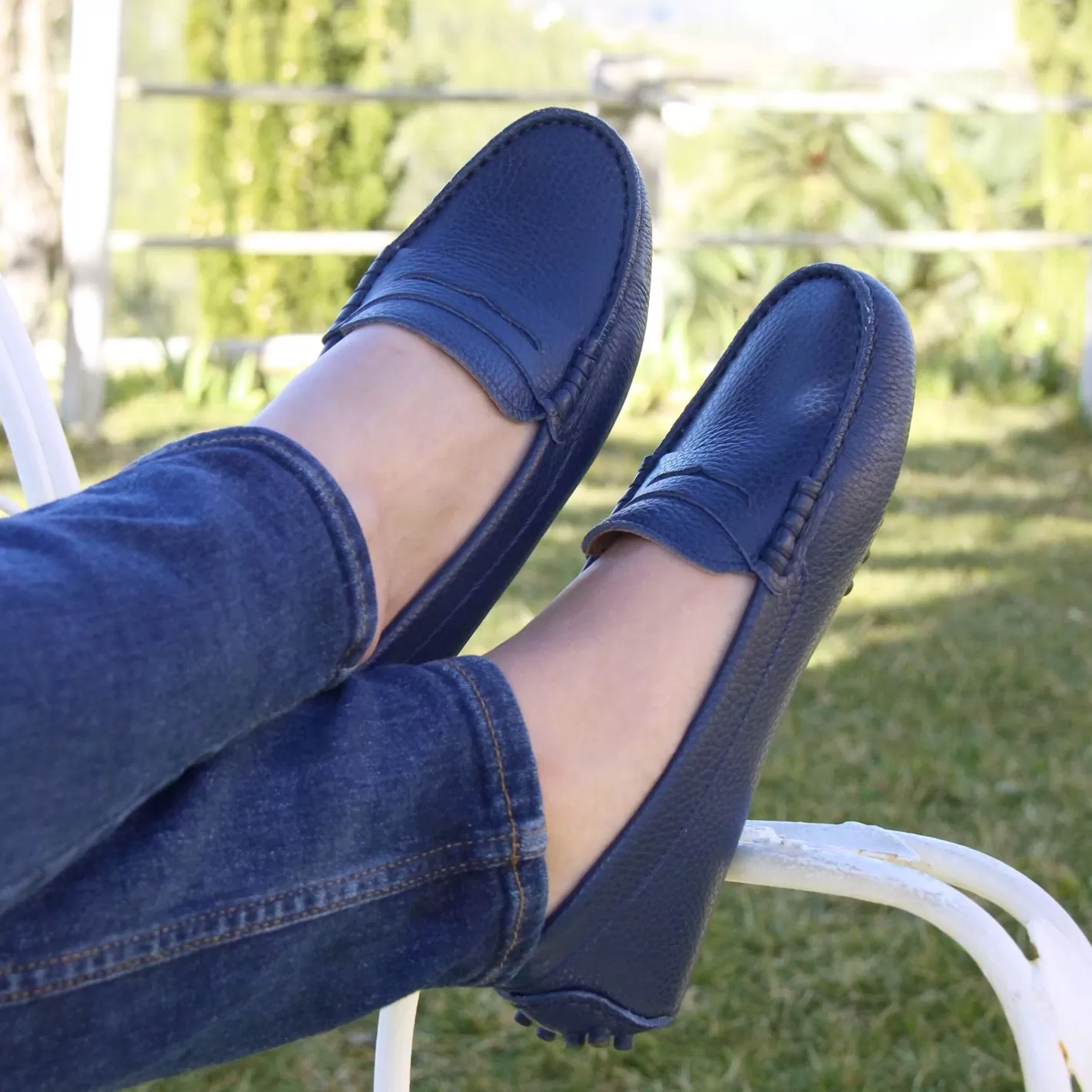 Mocassins & Derbies-JULES & JENN Mocassins Cuir Graine Bleu Bleu Marine