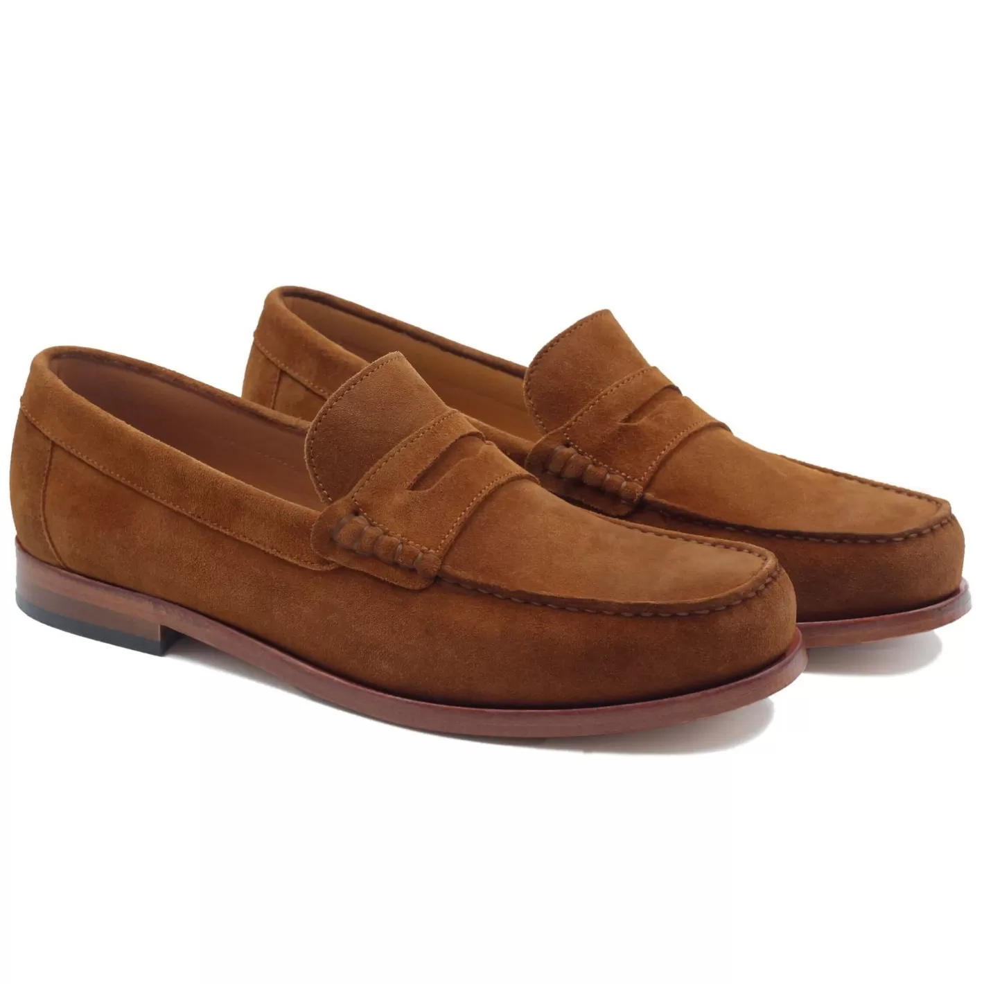 Mocassins-JULES & JENN Mocassins Urbains Cuir Daim Cognac