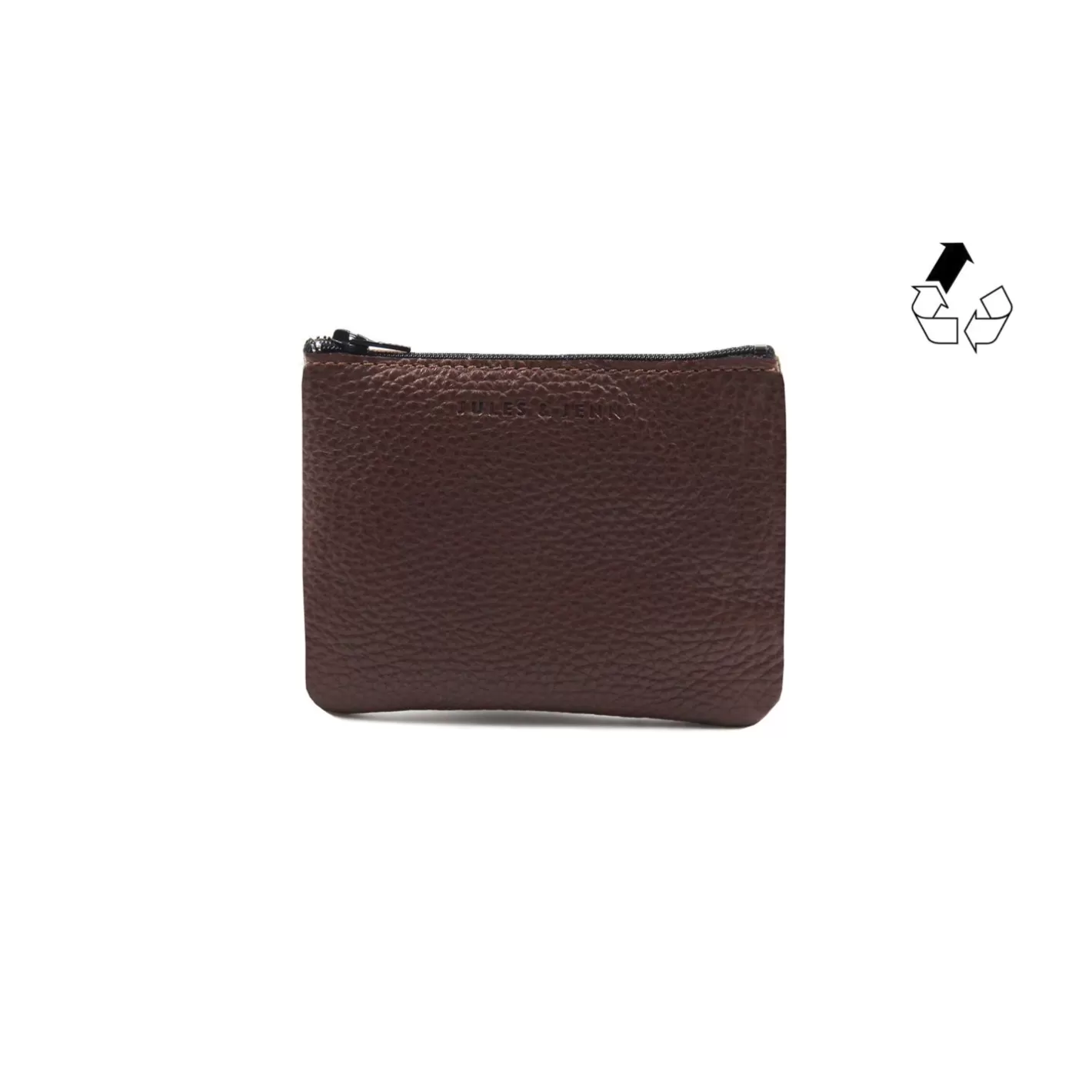 Petite Maroquinerie-JULES & JENN Pochette Cuir Upcycle Petite Marron