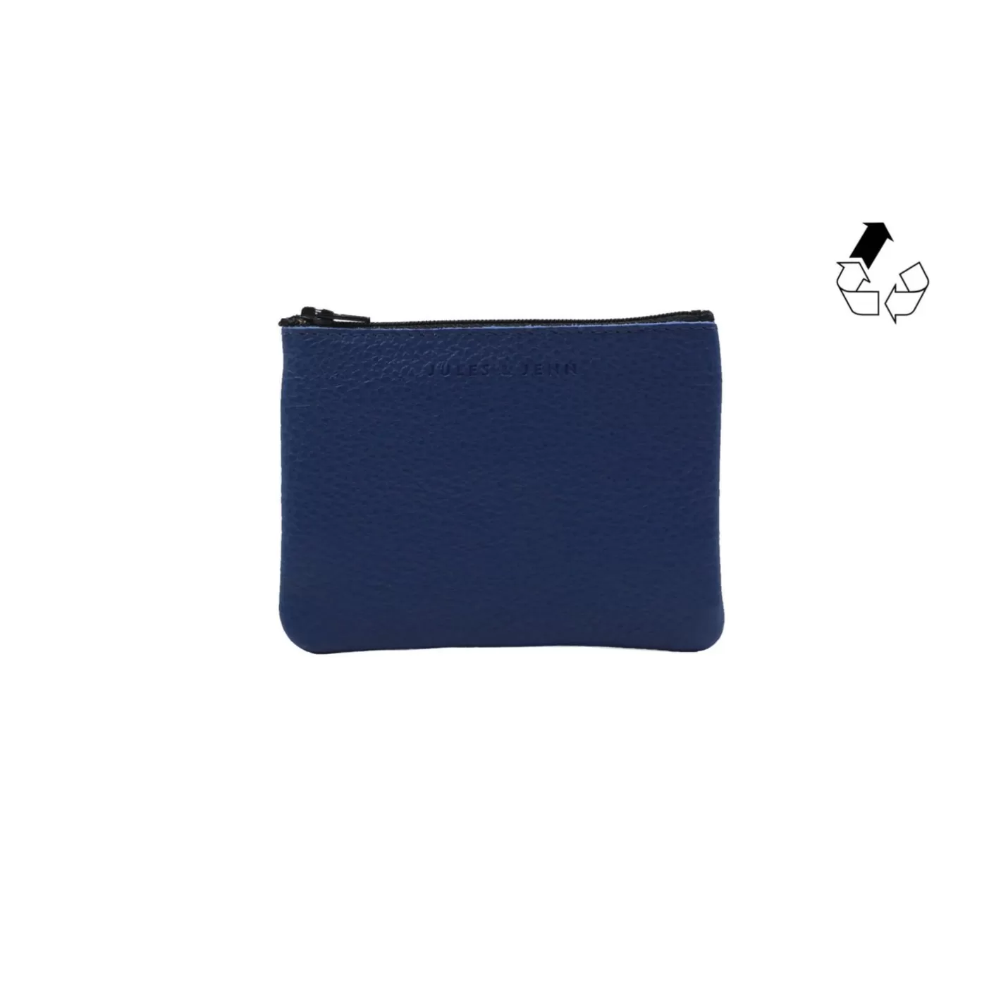 Petite Maroquinerie-JULES & JENN Pochette Cuir Upcycle Petite Bleu Royal