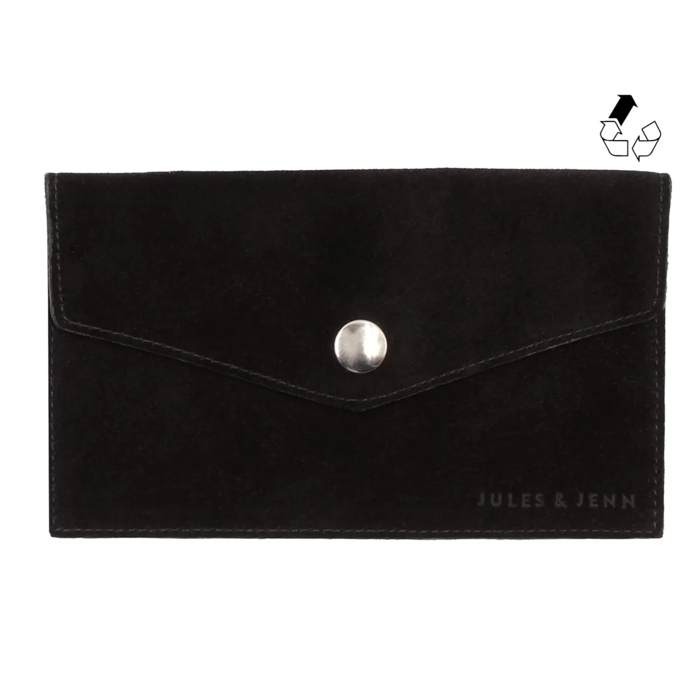 Petite Maroquinerie-JULES & JENN Pochette Enveloppe Daim Upcycle Noir