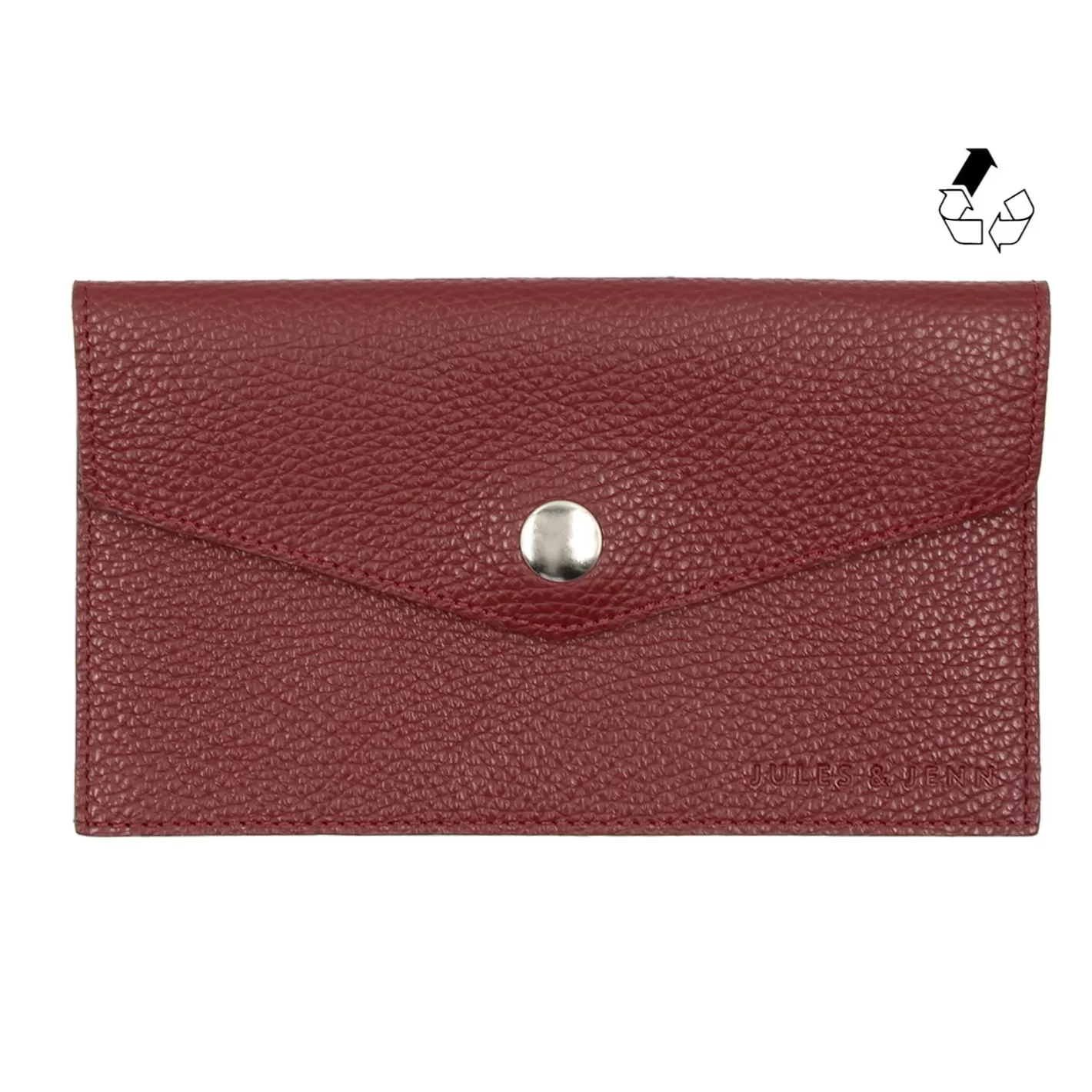 Petite Maroquinerie-JULES & JENN Pochette Enveloppe Upcycle Bordeaux