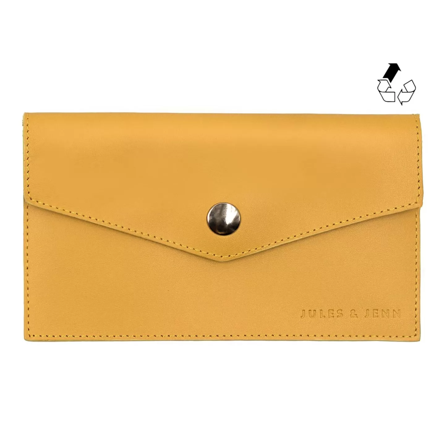 Petite Maroquinerie-JULES & JENN Pochette Enveloppe Upcycle Moutarde Jaune Moutarde