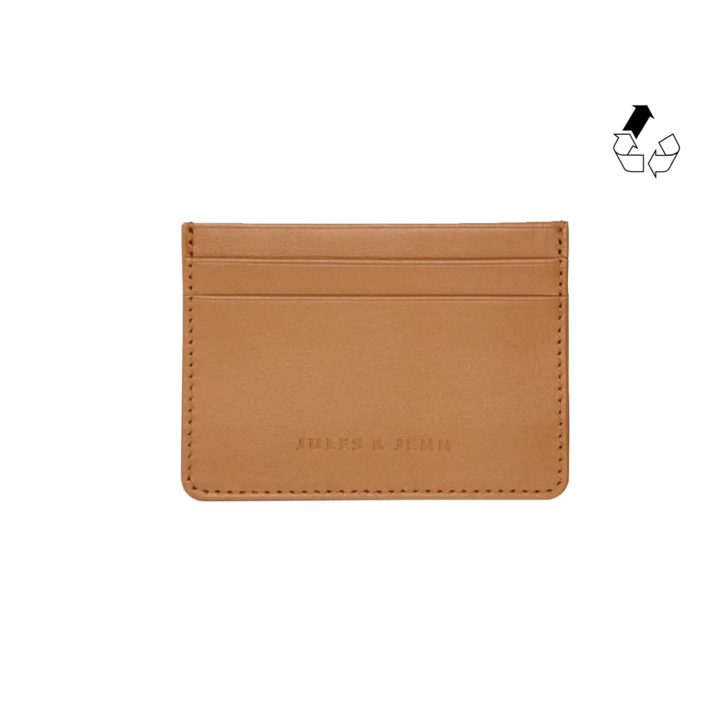 Petite Maroquinerie-JULES & JENN Porte-Cartes Cuir Upcycle Camel