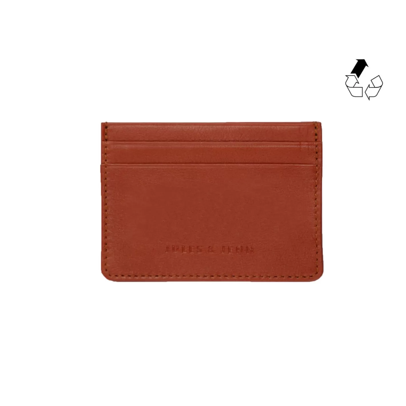 Petite Maroquinerie-JULES & JENN Porte-Cartes Cuir Upcycle Brique Orange Brique
