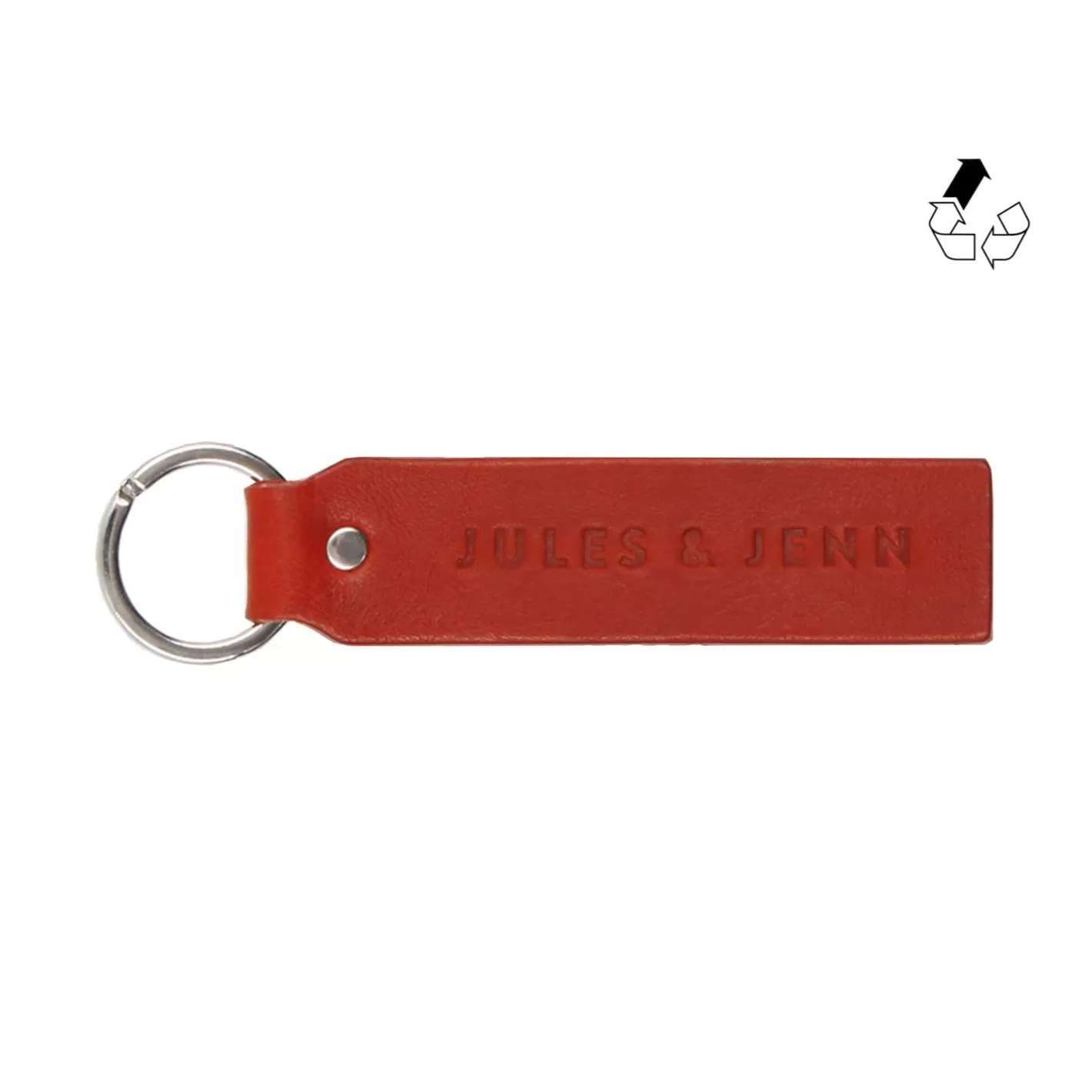 Petite Maroquinerie-JULES & JENN Porte-Cles Grave Cuir Upcycle Rouge