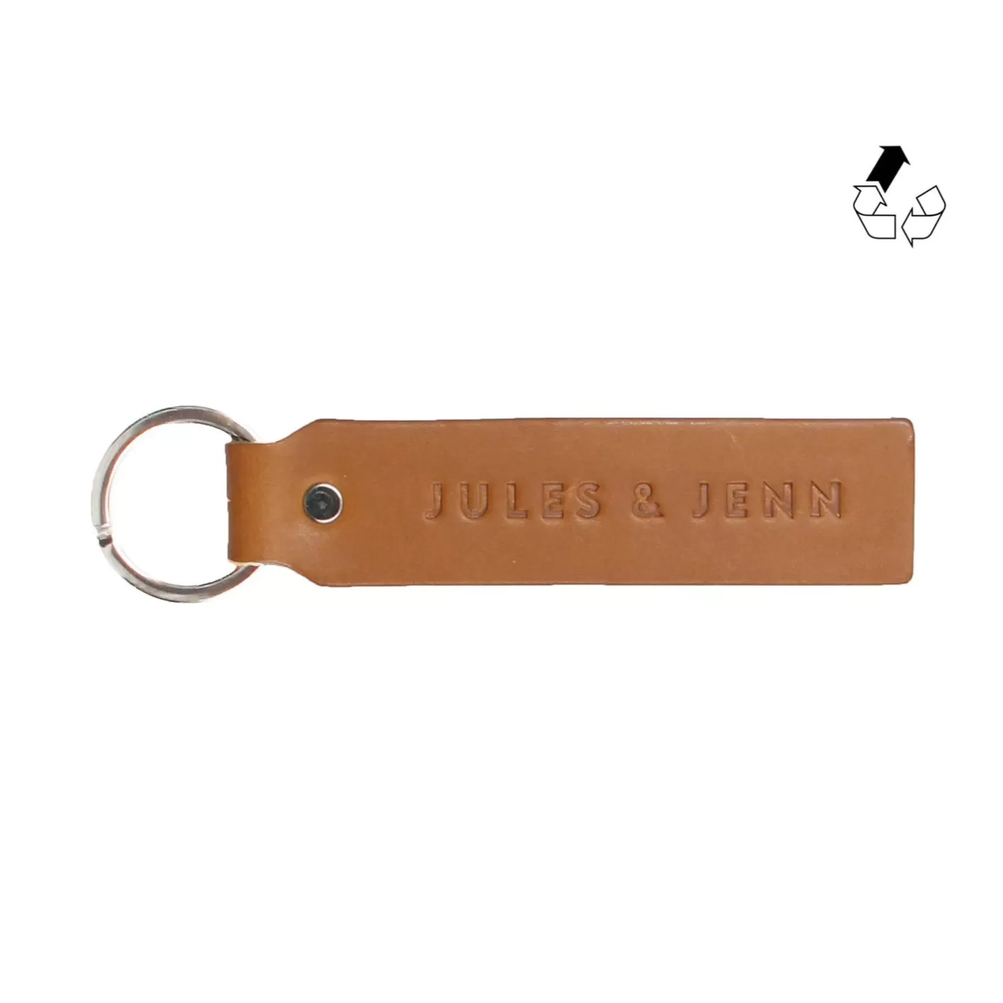 Petite Maroquinerie-JULES & JENN Porte-Cles Grave Cuir Upcycle Camel