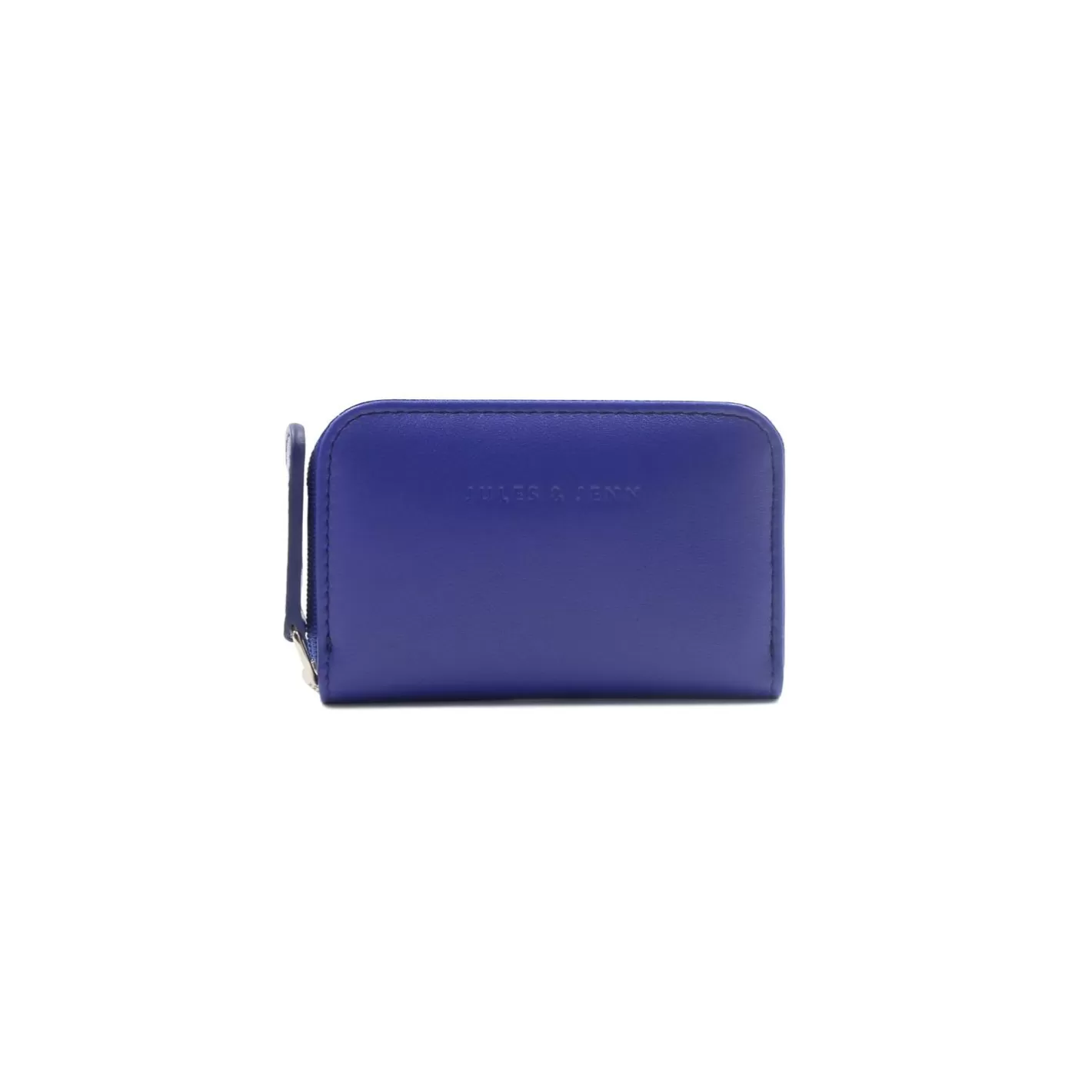 Petite Maroquinerie-JULES & JENN Porte-Monnaie Cuir Bleu Royal