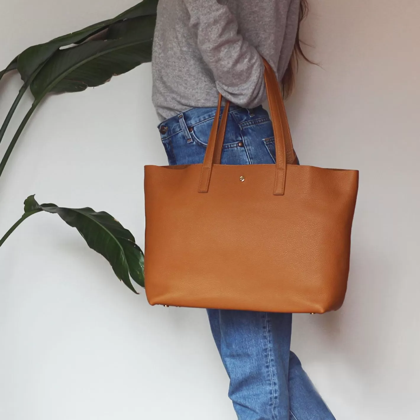 Sacs À Main-JULES & JENN Sac Cabas Cuir Souple Graine Camel