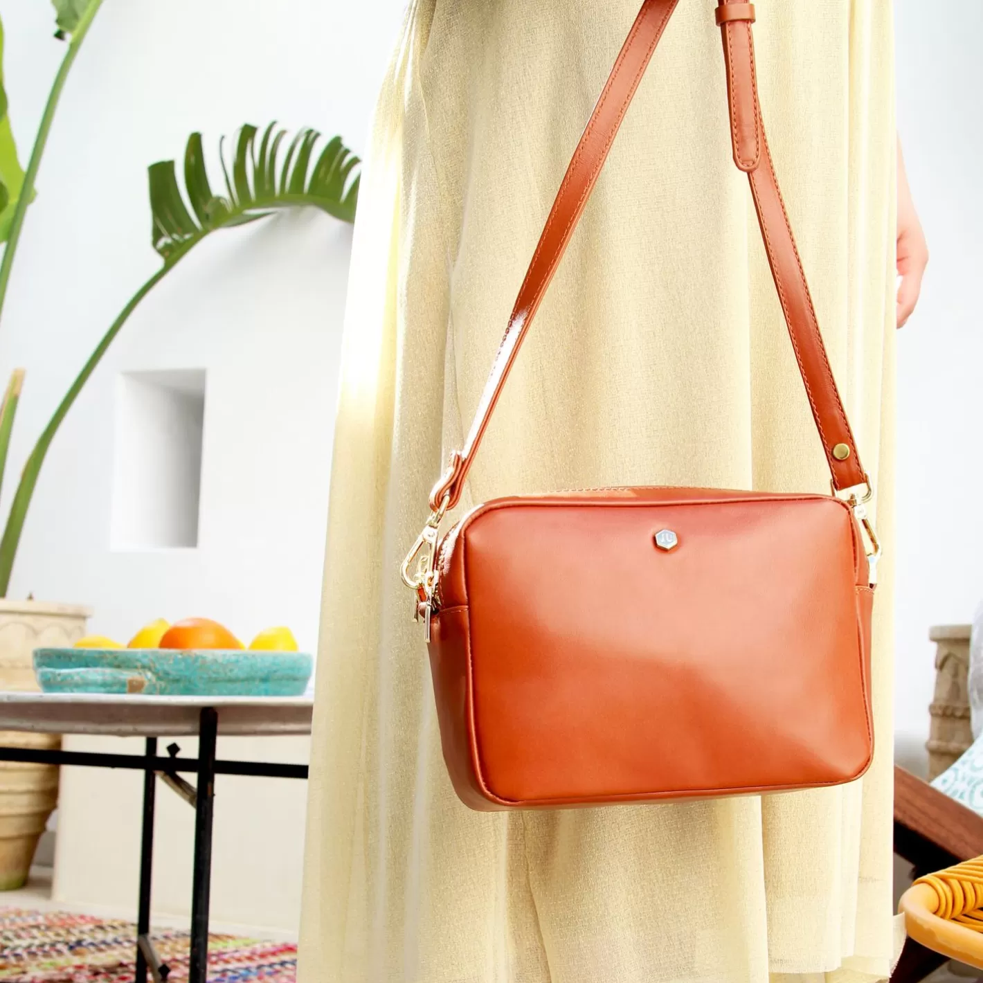 Sacs À Main-JULES & JENN Sac Gabrielle Cuir Brique Orange Brique