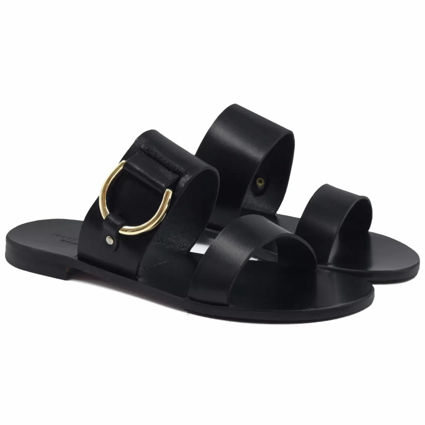 Sandales-JULES & JENN Sandales Boucle Cuir Noir