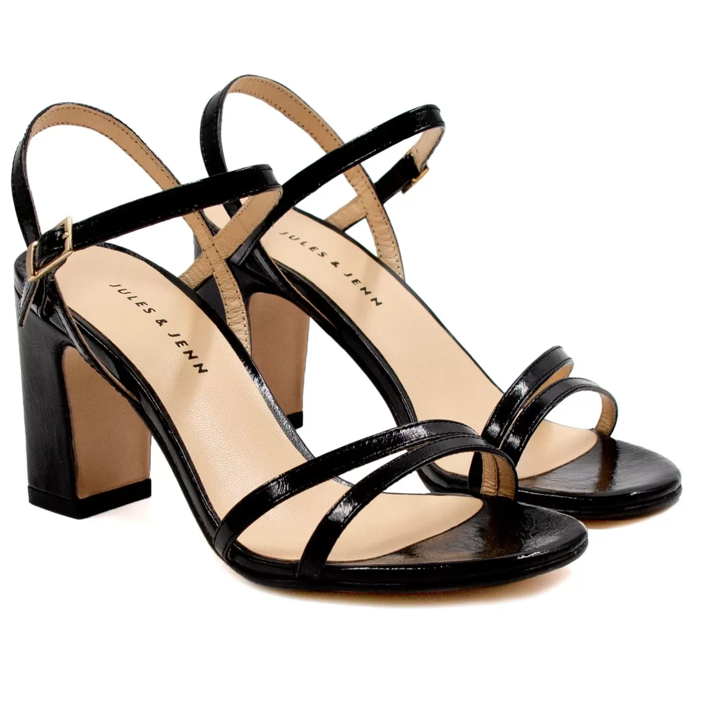 Sandales-JULES & JENN Sandales Talon Epurees Cuir Noir