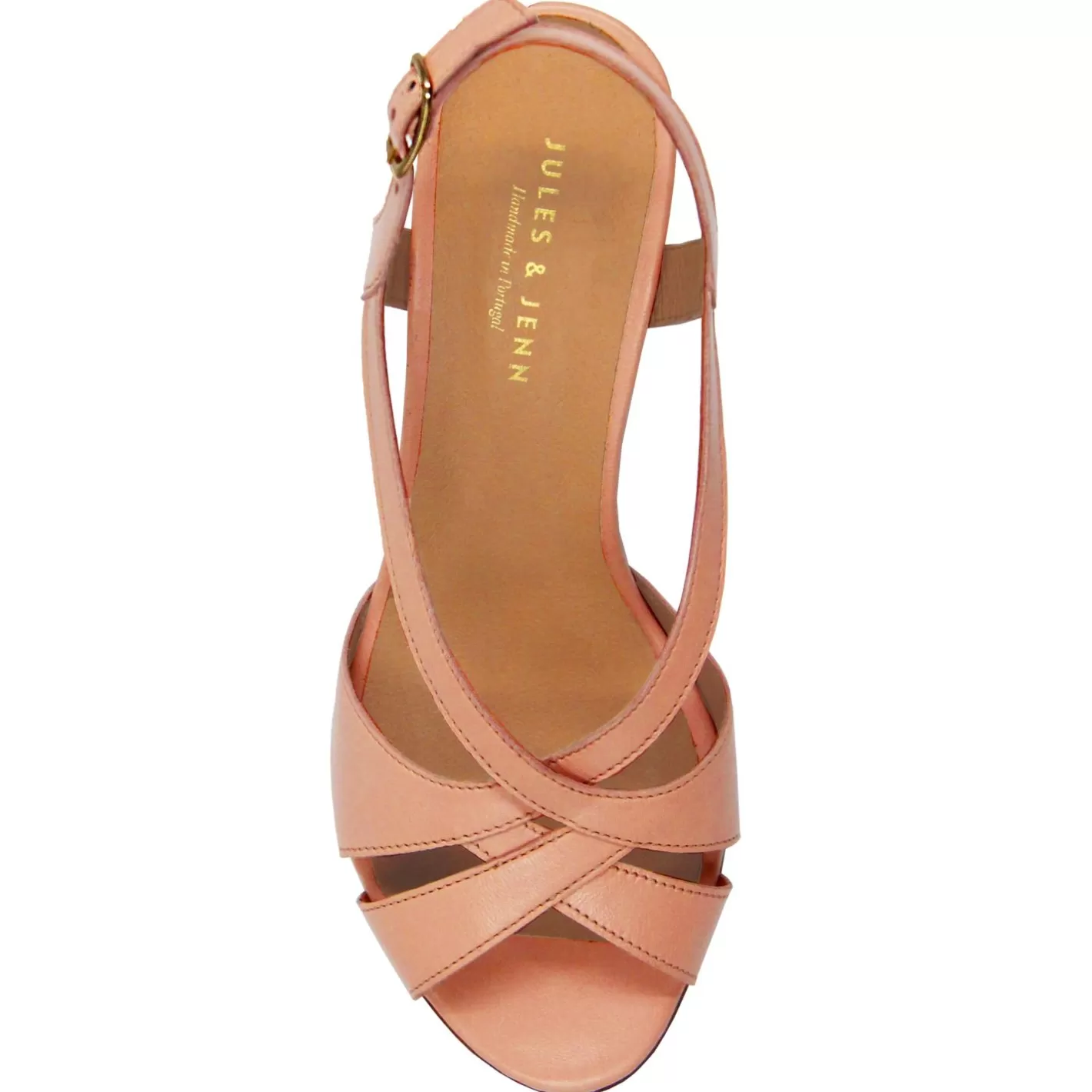 Sandales-JULES & JENN Sandales Talon Vintage Cuir Rose