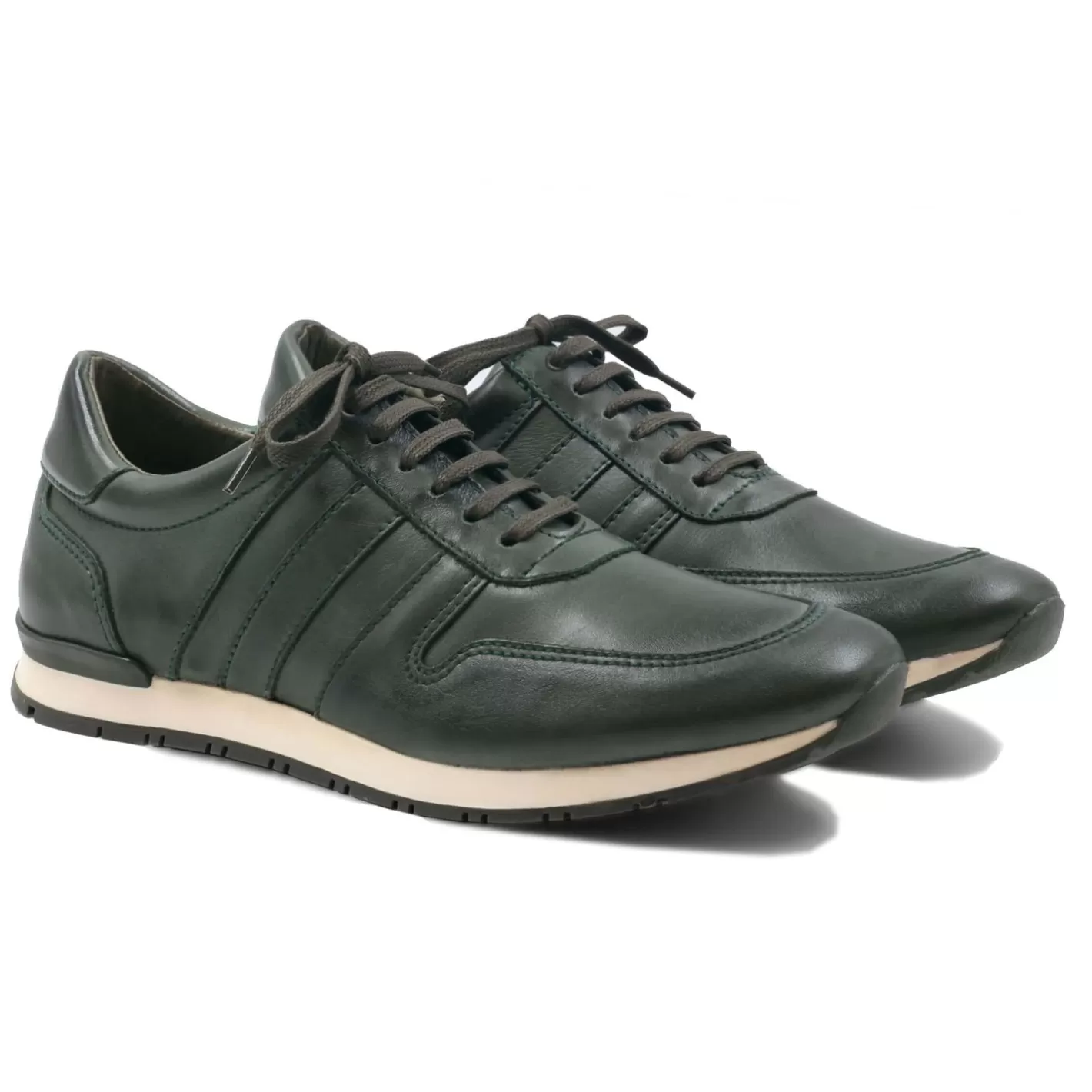 Baskets-JULES & JENN Sneakers Cuir Vert