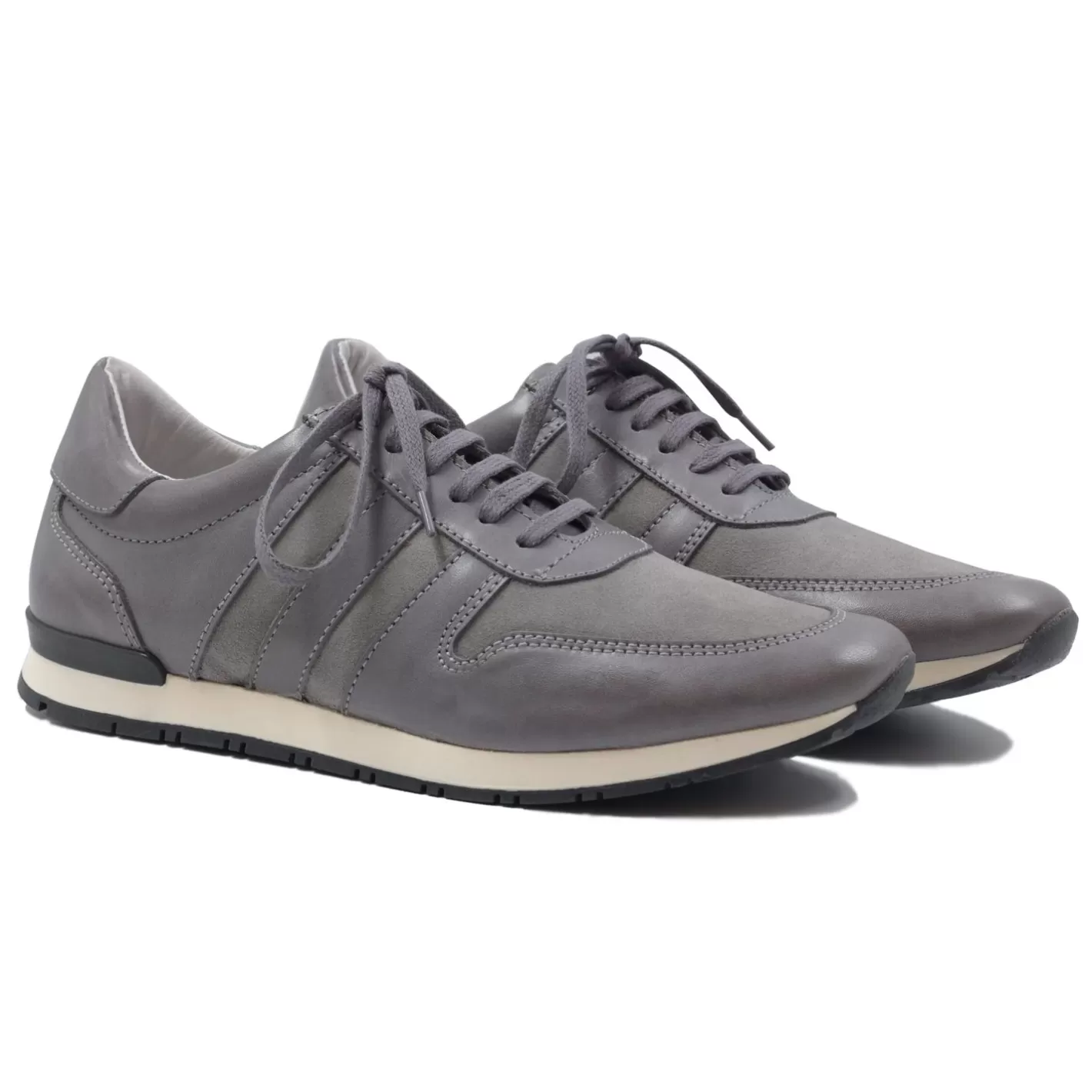Baskets-JULES & JENN Sneakers Cuir Gris