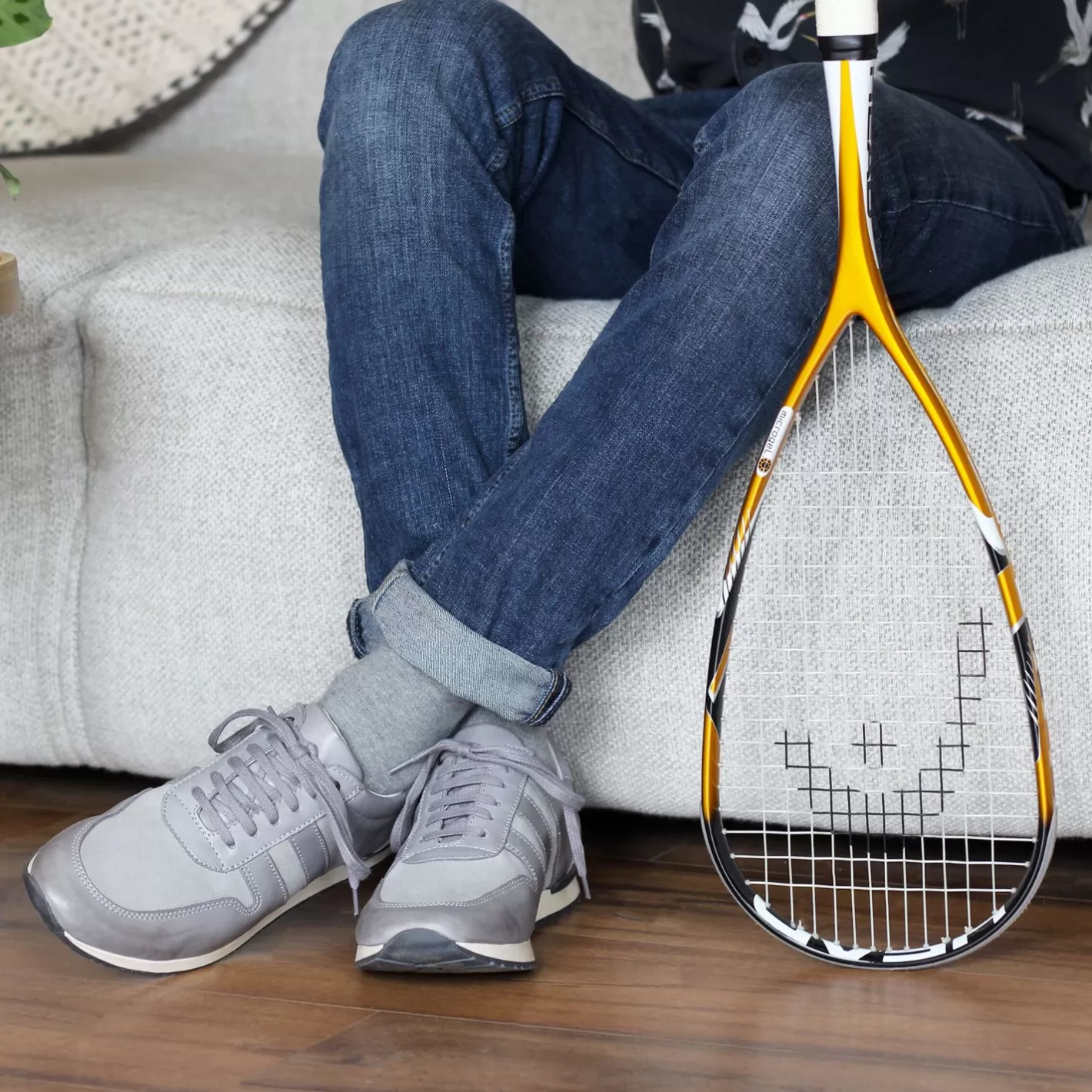 Baskets-JULES & JENN Sneakers Cuir Gris